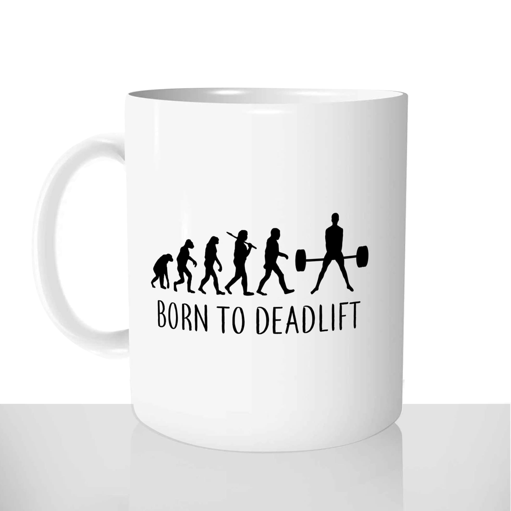 mug classique en céramique 11oz personnalisé personnalisation photo born to deadlift soulevé de terre offrir cadeau chou