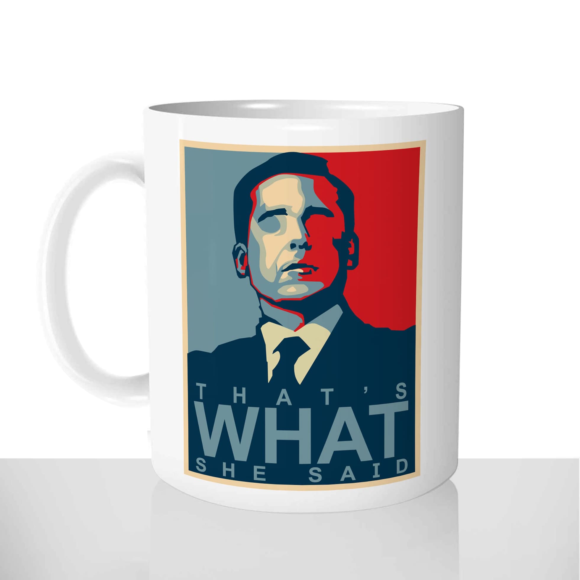 mug classique en céramique 11oz personnalisé personnalisation photo série the office thats what she said michael scott citation offrir cadeau