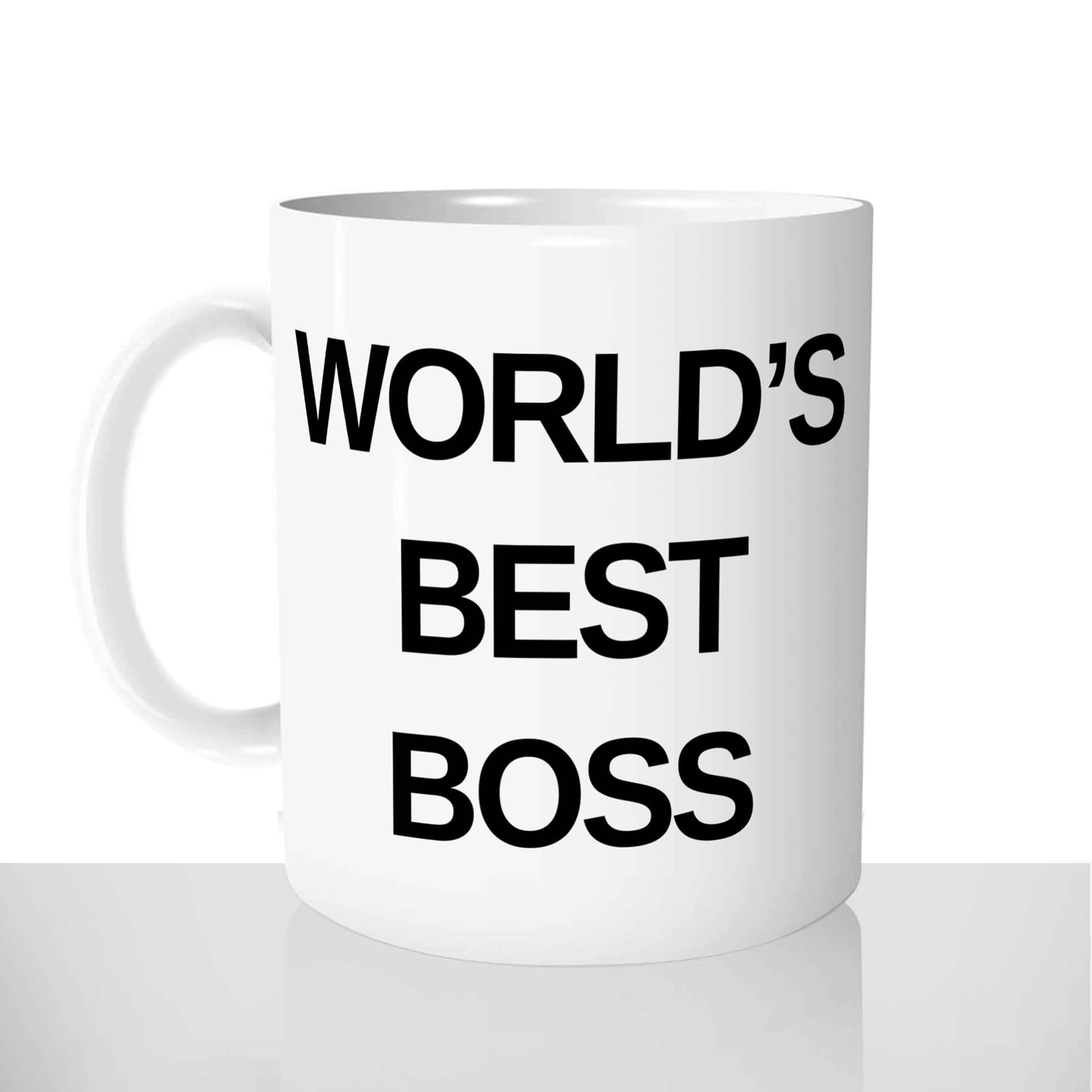 mug classique en céramique 11oz personnalisé personnalisation photo série  the office worlds best boss patron michael scott offrir cadeau