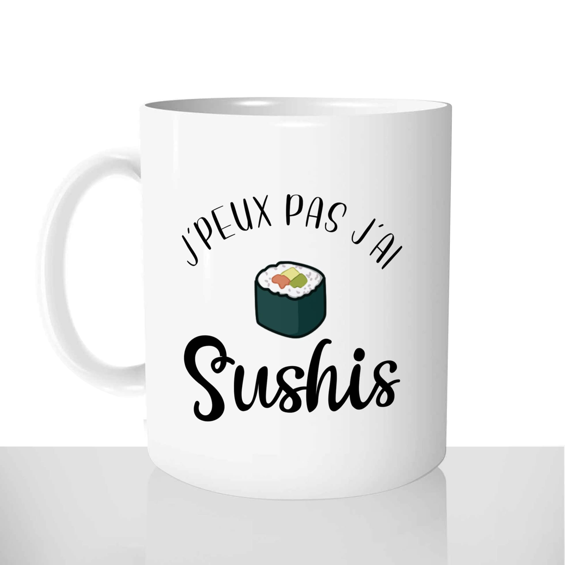 mug classique en céramique 11oz personnalisé personnalisation photo gourmand je peux pas jai sushis chou offrir cadeau