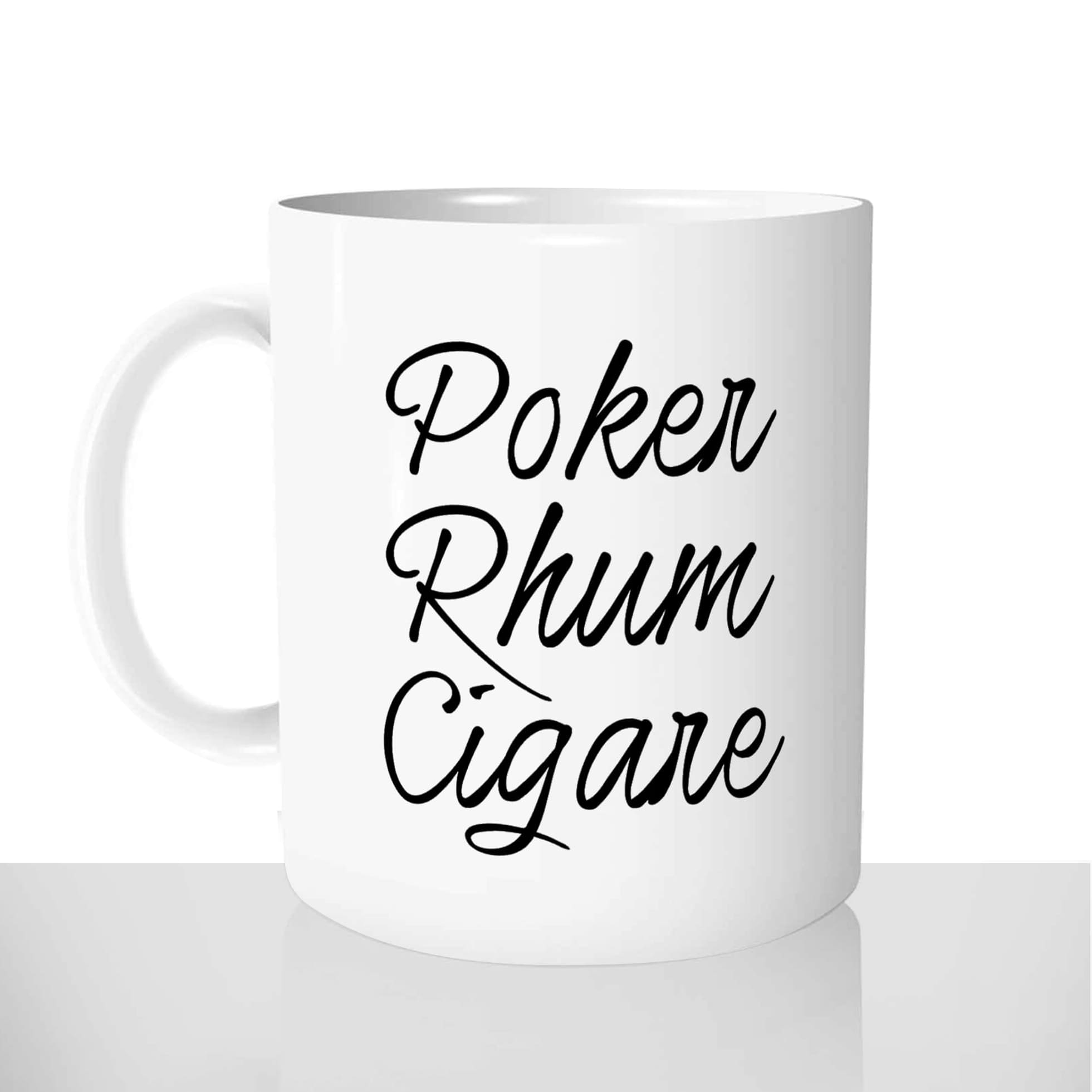 mug classique en céramique 11oz personnalisé personnalisation photo poker rhum cigare apero mec hommes copains chou offrir cadeau