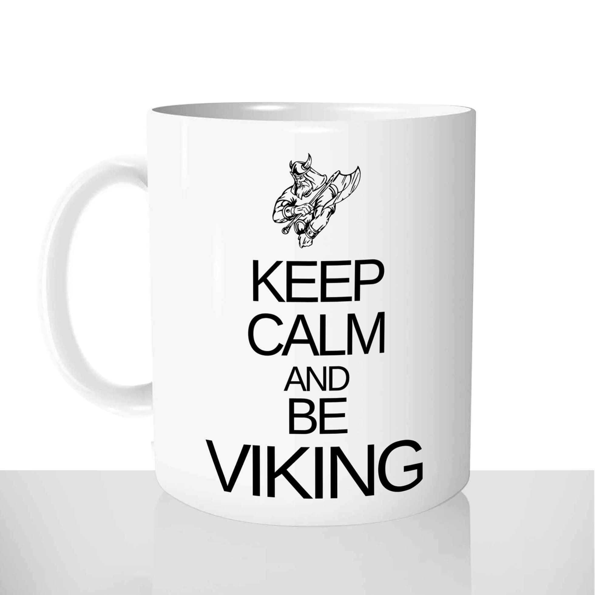 mug classique en céramique 11oz personnalisé personnalisation photo keep calm be viking guerre soldat personnalisable chou offrir cadeau