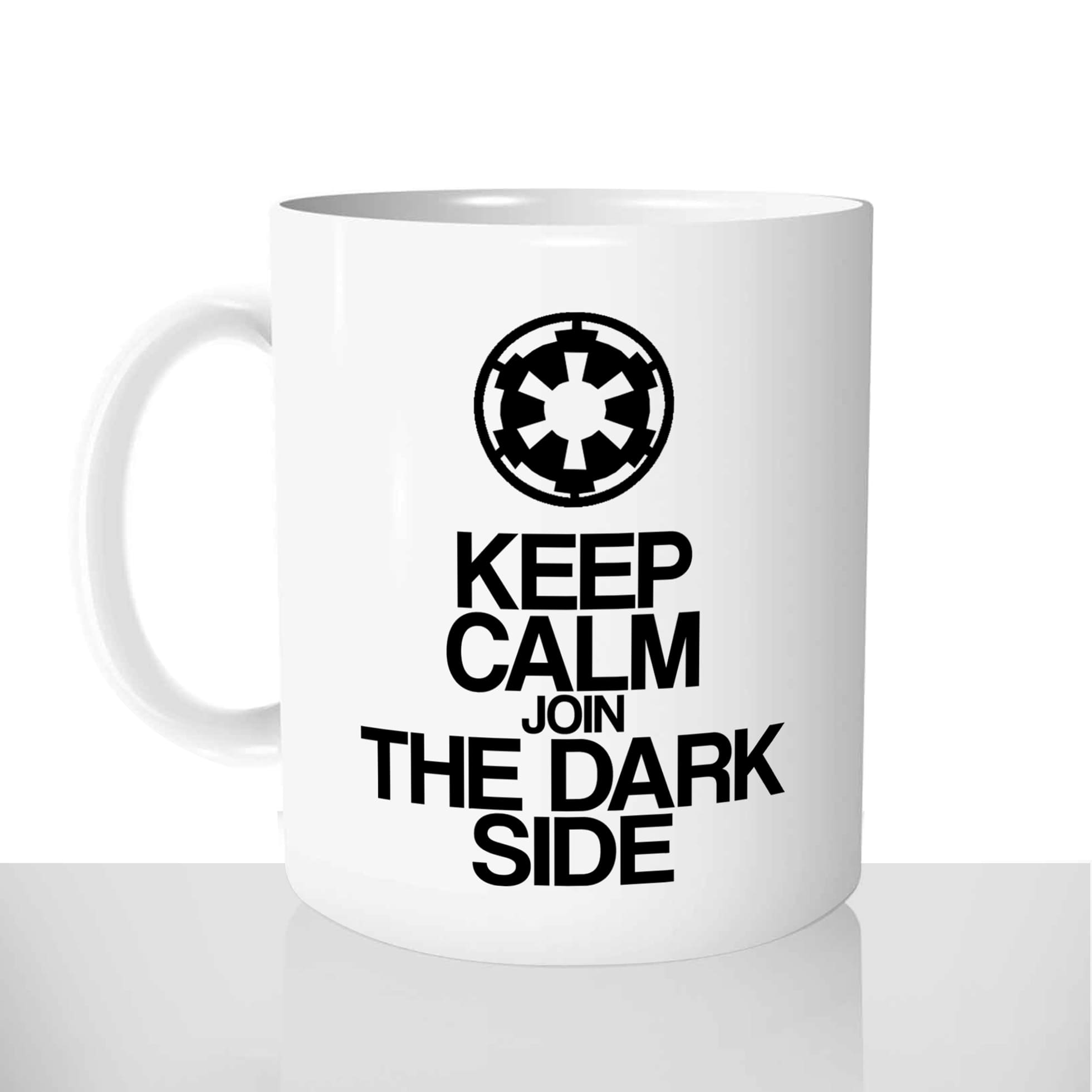 mug classique en céramique 11oz personnalisé personnalisation photo keep calm join the dark side starwars personnalisable cadeau