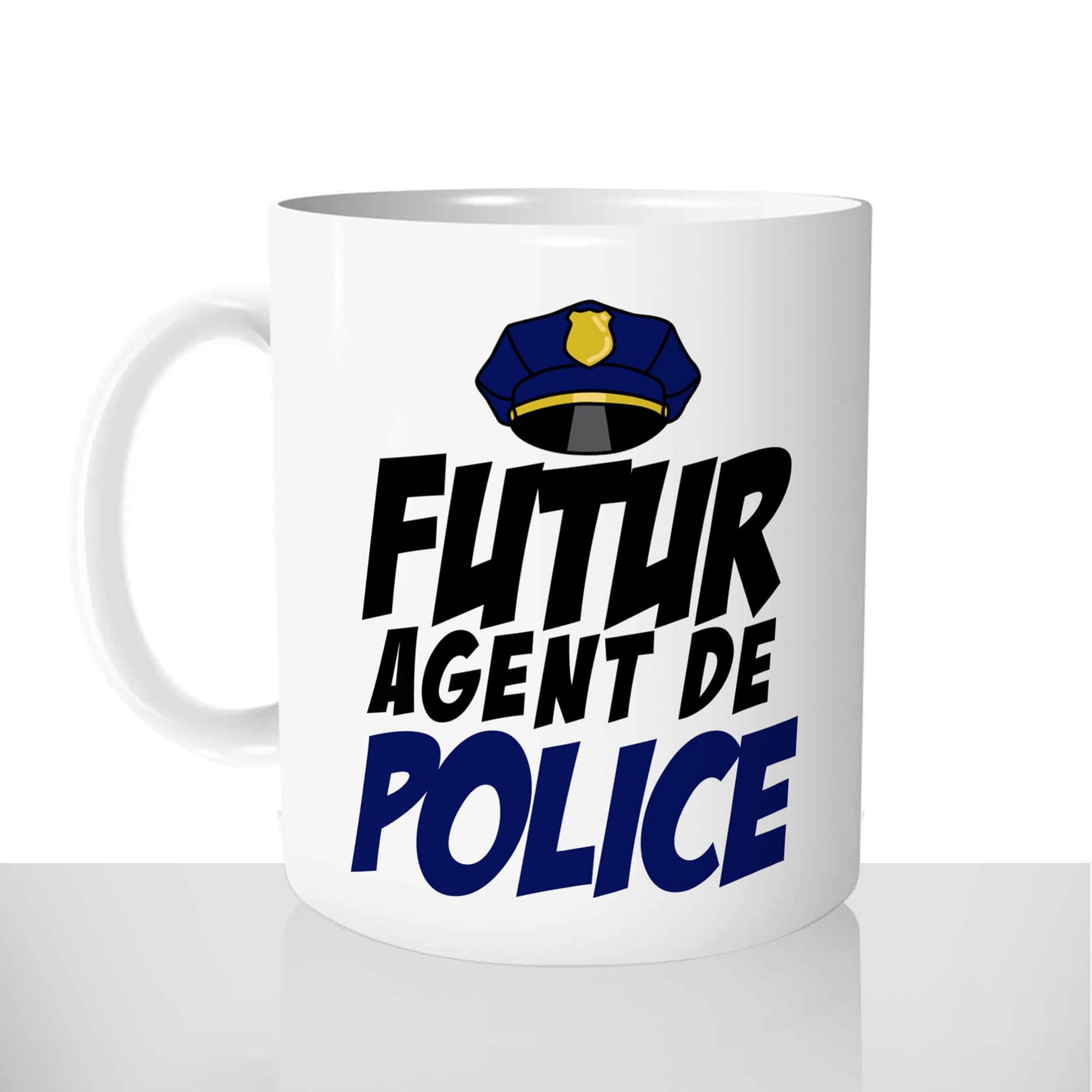 mug classique en céramique 11oz personnalisé personnalisation photo ecole futur agent de police policier personnalisable cadeau