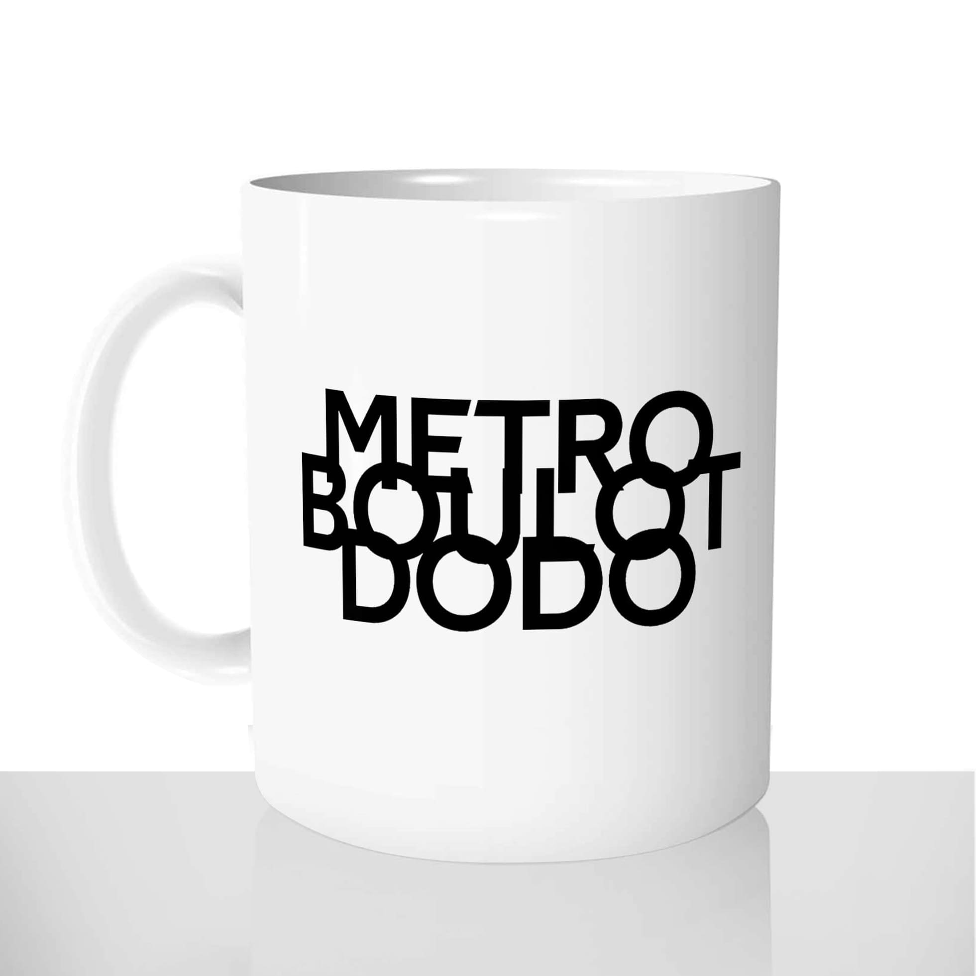 mug classique en céramique 11oz personnalisé personnalisation photo metro boulot dodo routine personnalisable cadeau