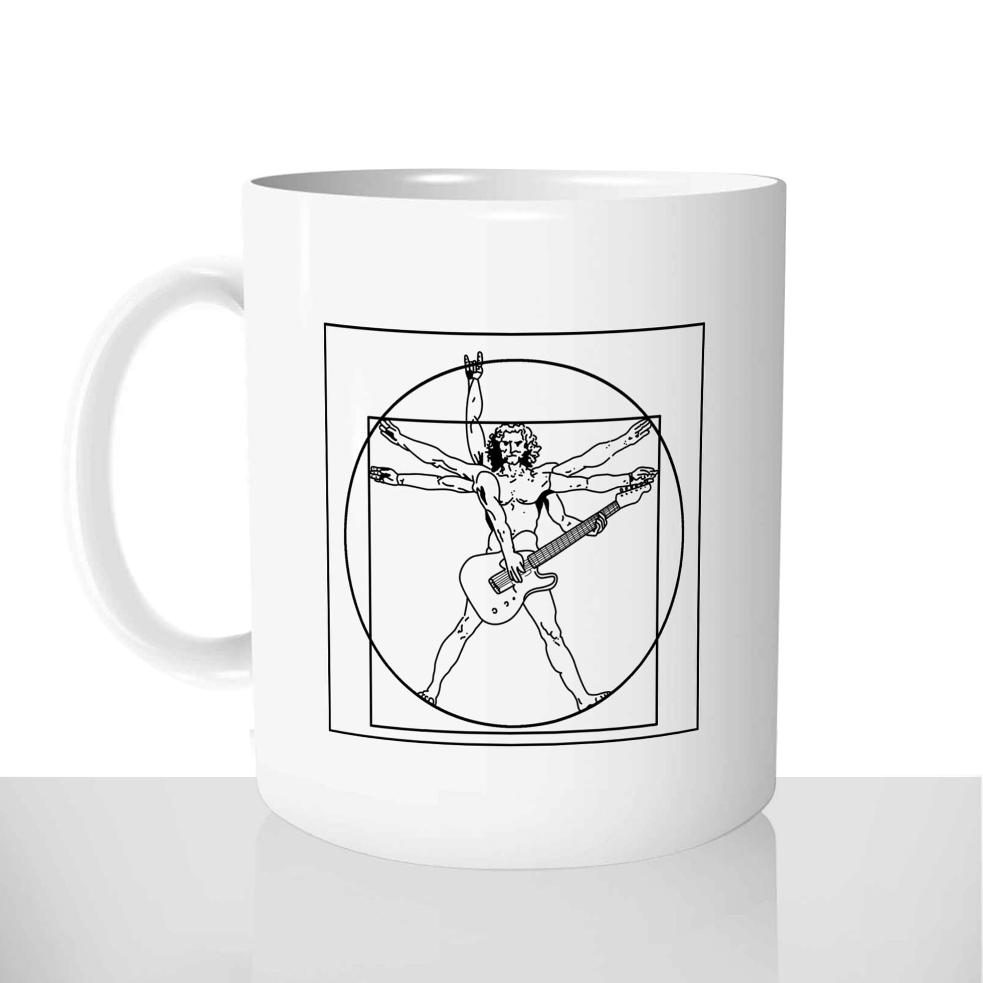 mug classique en céramique 11oz personnalisé personnalisation photo musique guitariste rock and roll vitruve fun prenom personnalisable cadeau