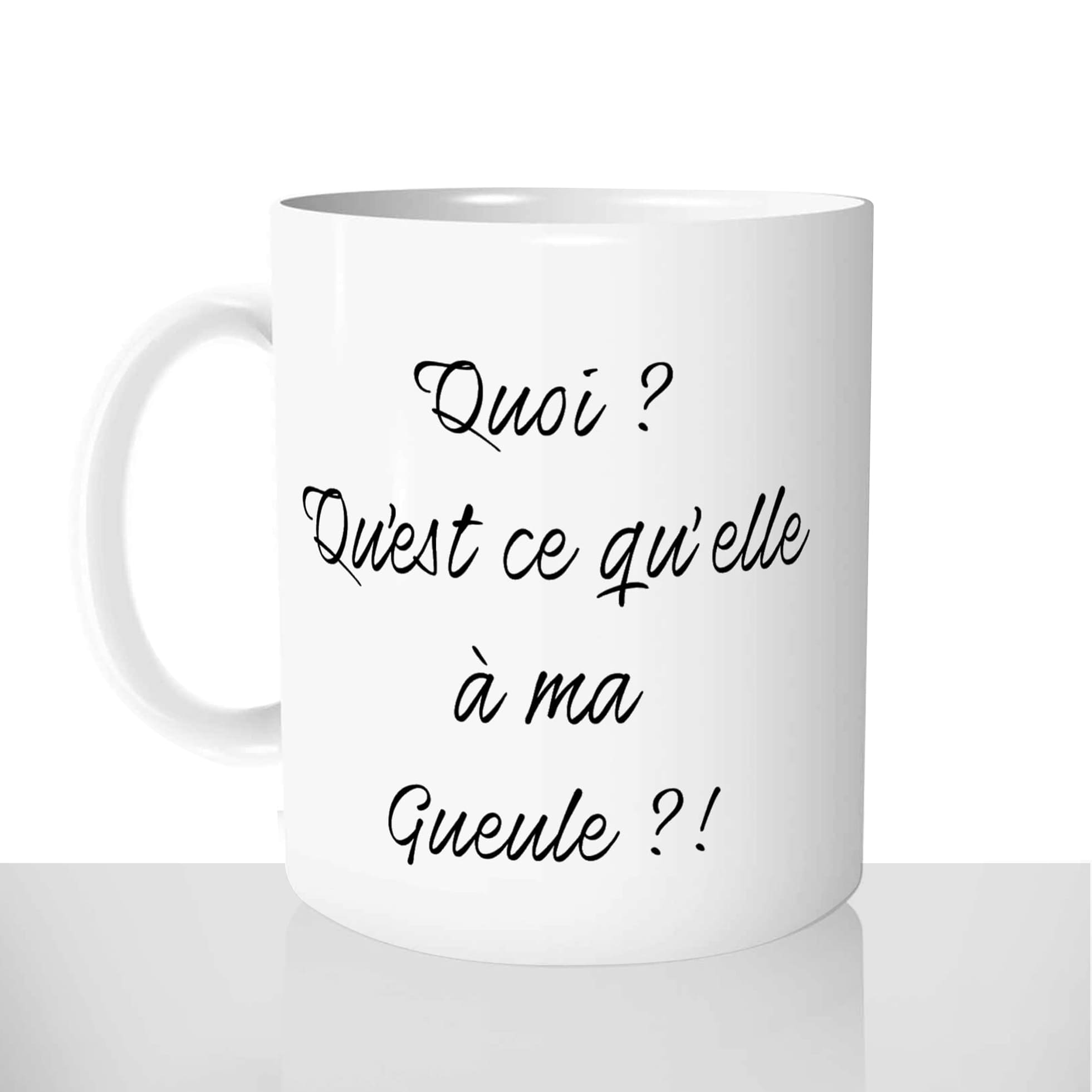 mug classique en céramique 11oz personnalisé personnalisation photo chanson quoi ma gueule johnny fun prenom personnalisable cadeau