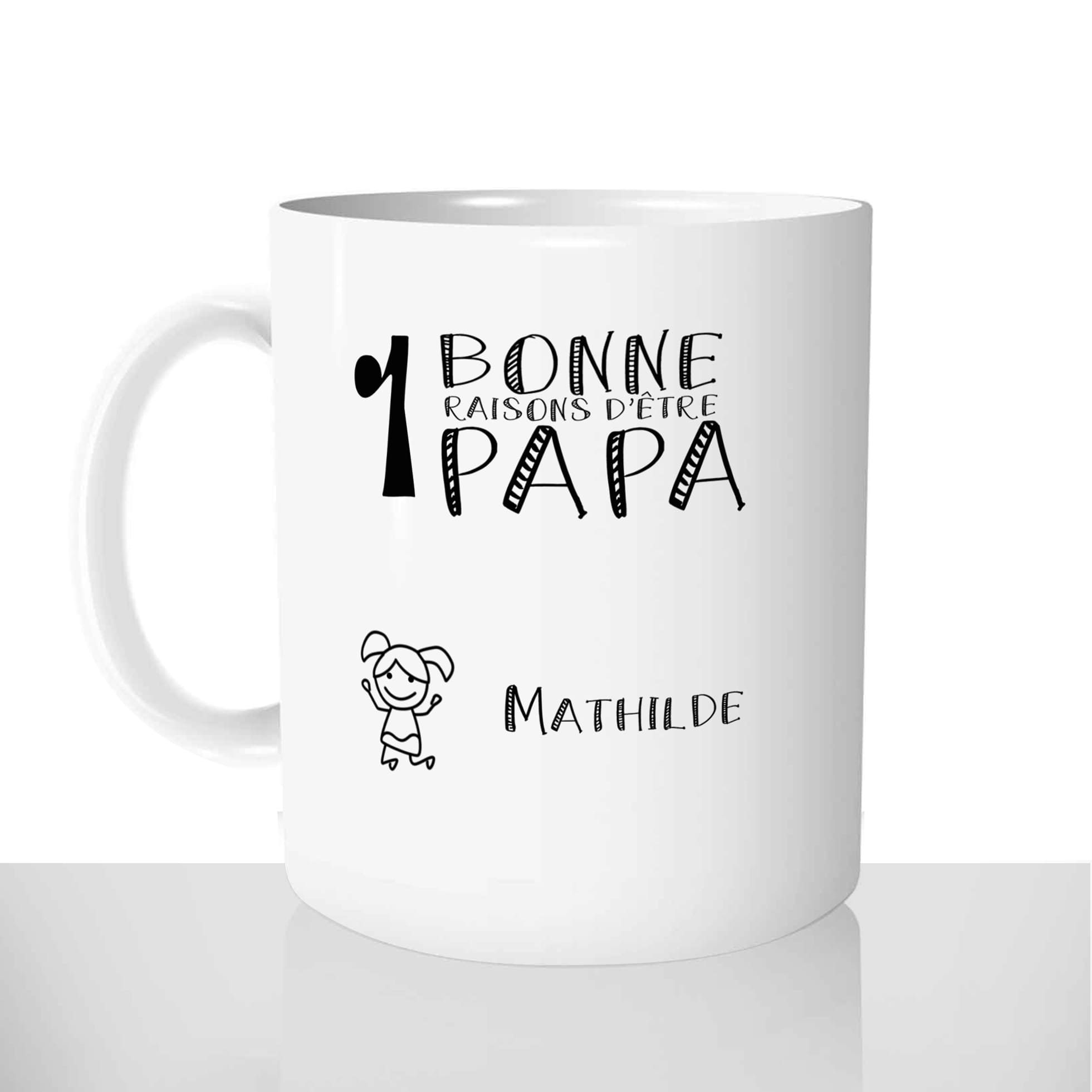 mug classique en céramique 11oz personnalisé personnalisation photo une bonne raison detre papa fete des peres enfant personnalisable cadeau