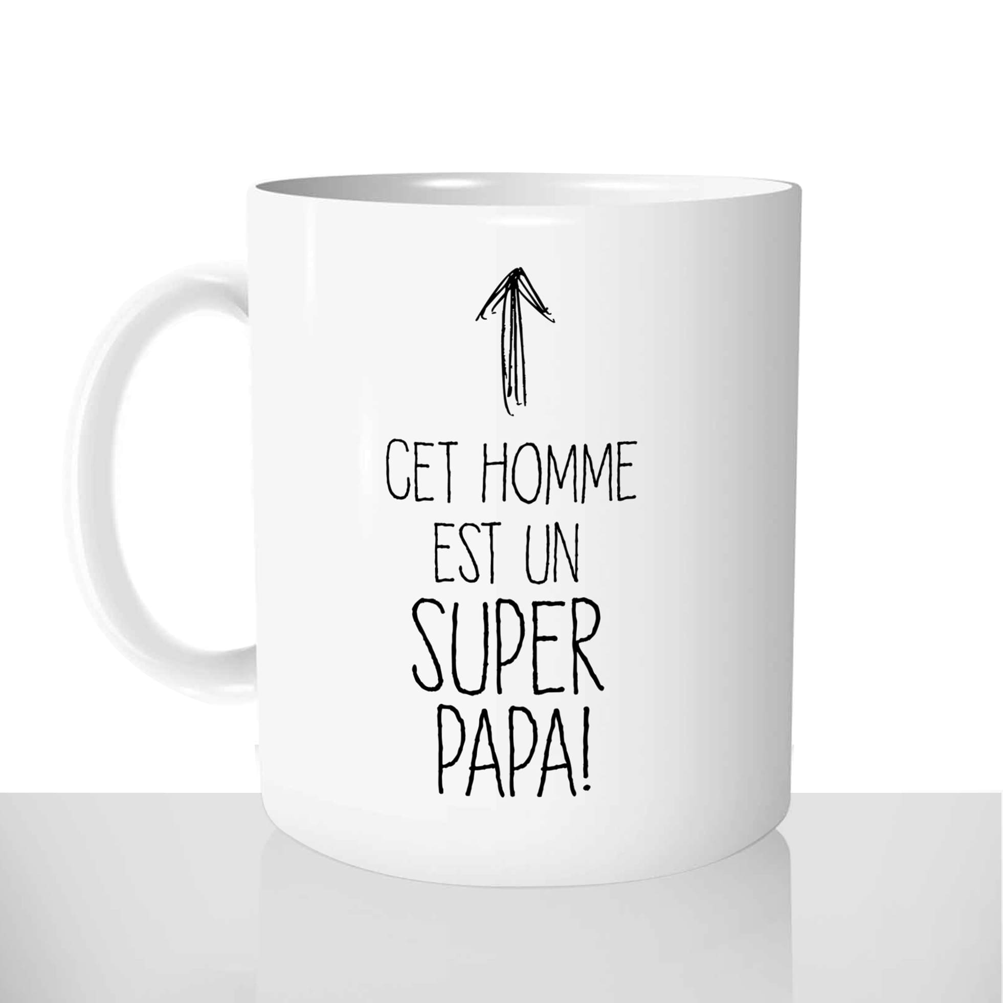 mug classique en céramique 11oz personnalisé personnalisation photo super papa fete des peres grossesse naissance cadeau personnalisable