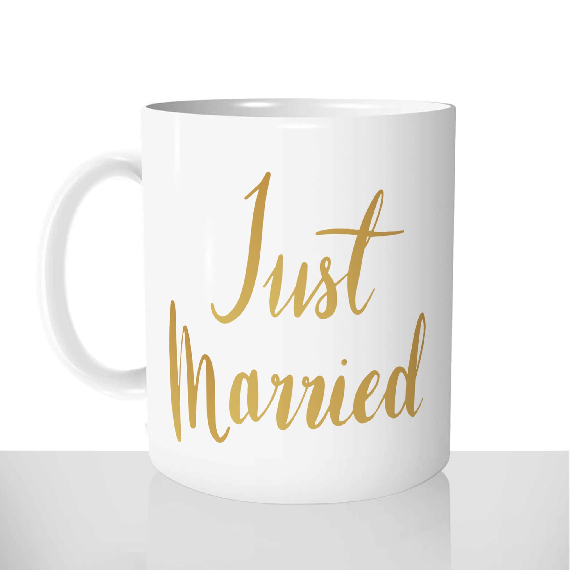 mug classique en céramique 11oz personnalisé personnalisation photo mariage jeunes mariés just married anglais cadeau chou personnalisable