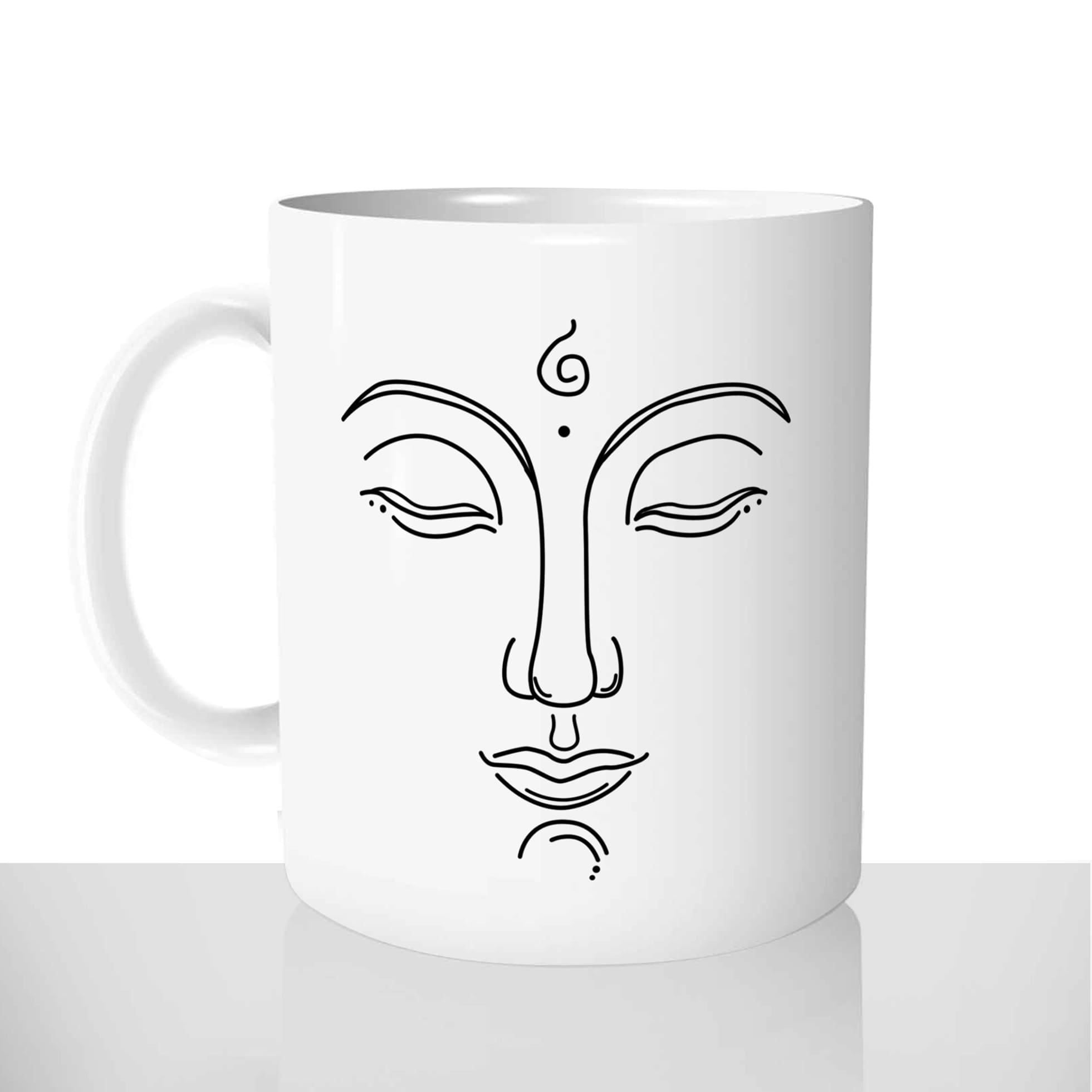 mug classique en céramique 11oz personnalisé personnalisation photo bouddha boudha buddha visage zen cadeau personnalisable