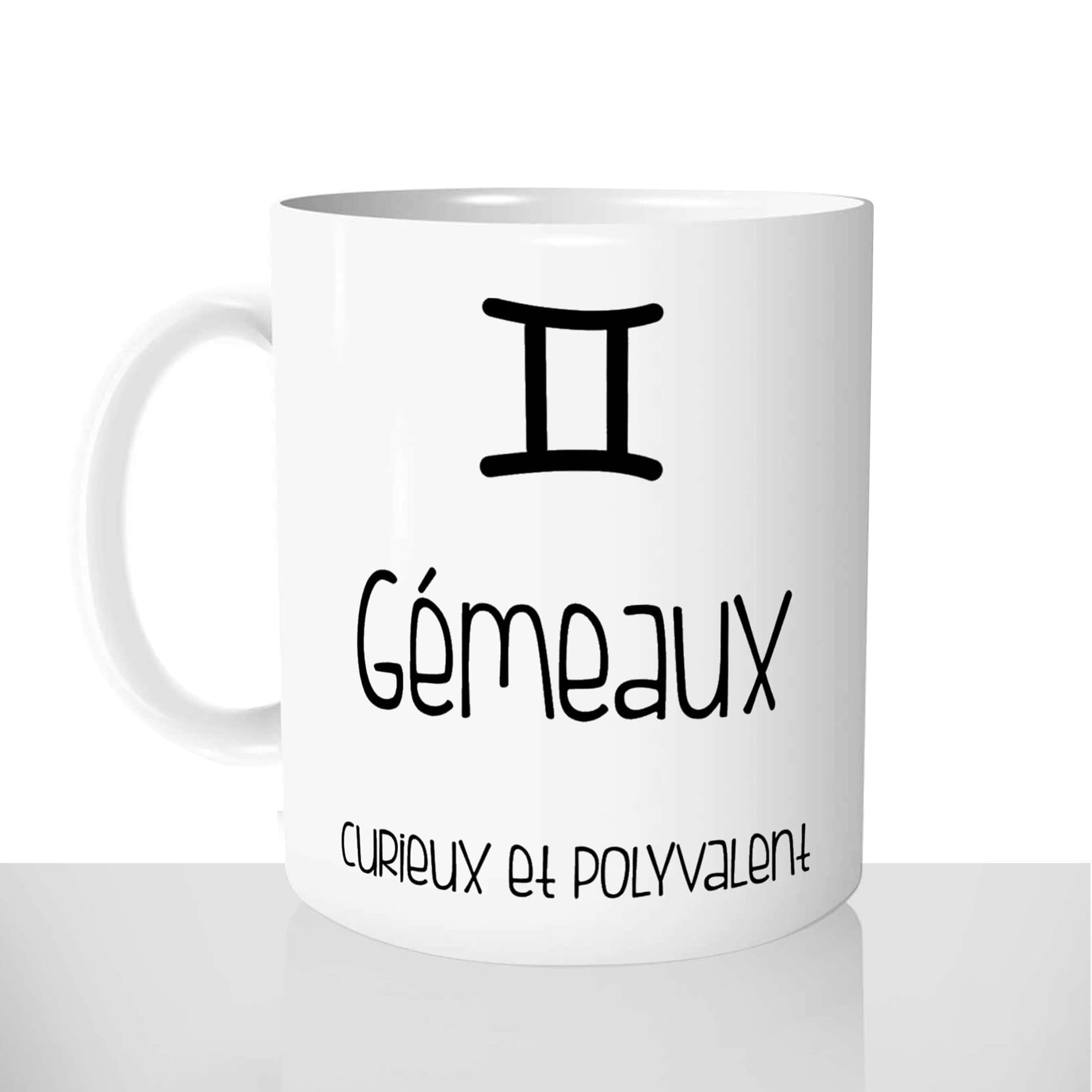 mug classique en céramique 11oz personnalisé personnalisation photo signe astro qualités gemeaux cadeau personnalisable