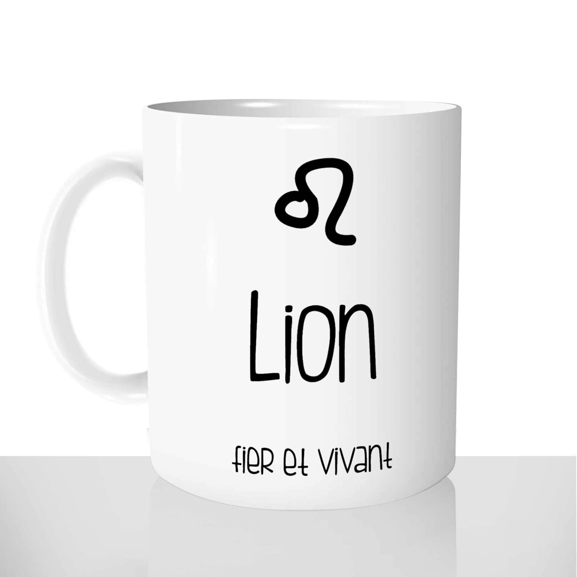 mug classique en céramique 11oz personnalisé personnalisation photo signe astro qualités lion cadeau personnalisable