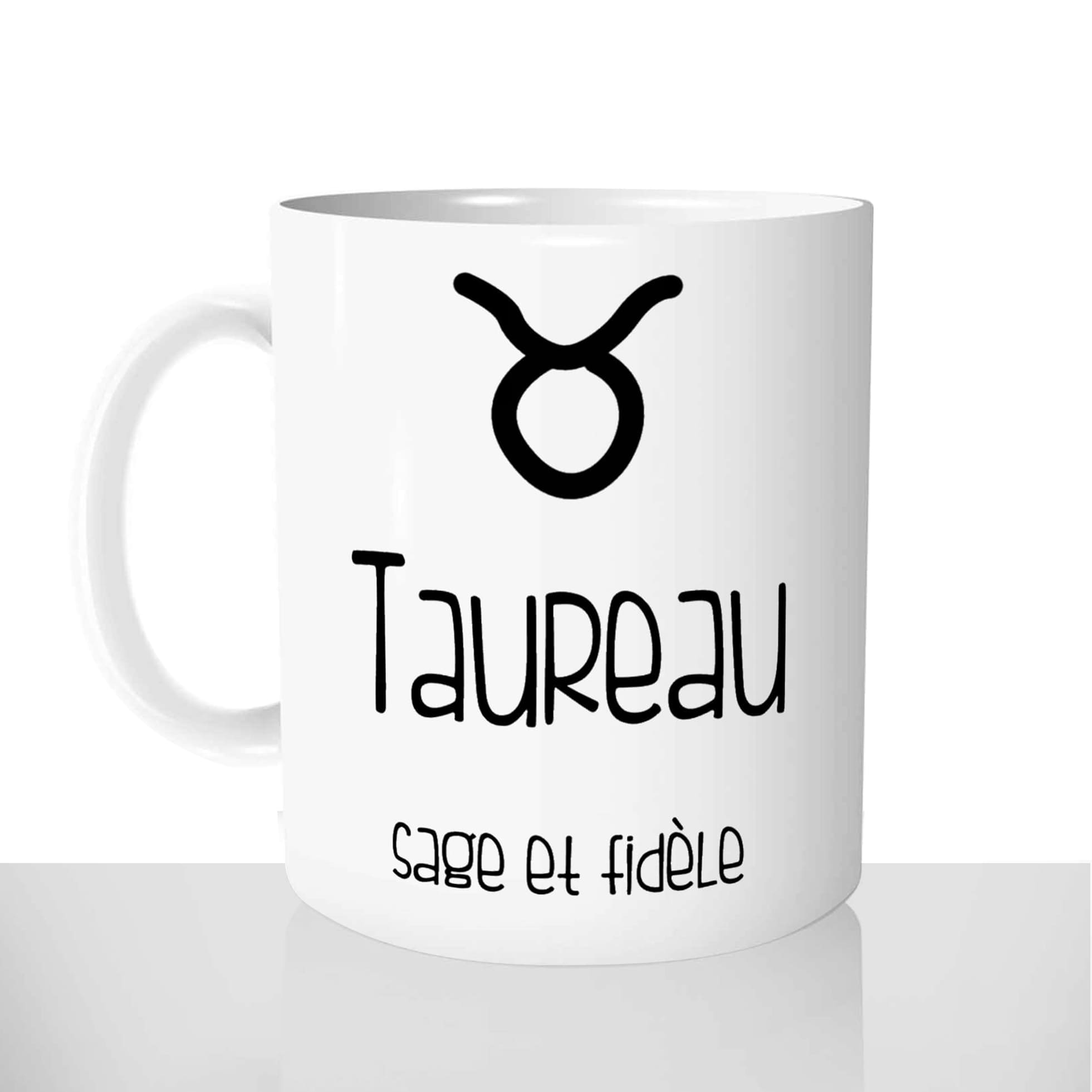 mug classique en céramique 11oz personnalisé personnalisation photo signe astro qualités taureau cadeau personnalisable