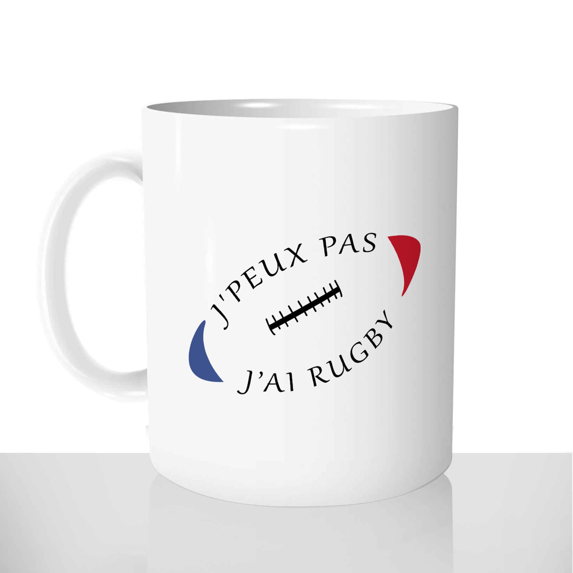 mug classique en céramique 11oz personnalisé personnalisation photo je peux pas jai rugby ballon joueur equipe prenom personnalisable cadeau