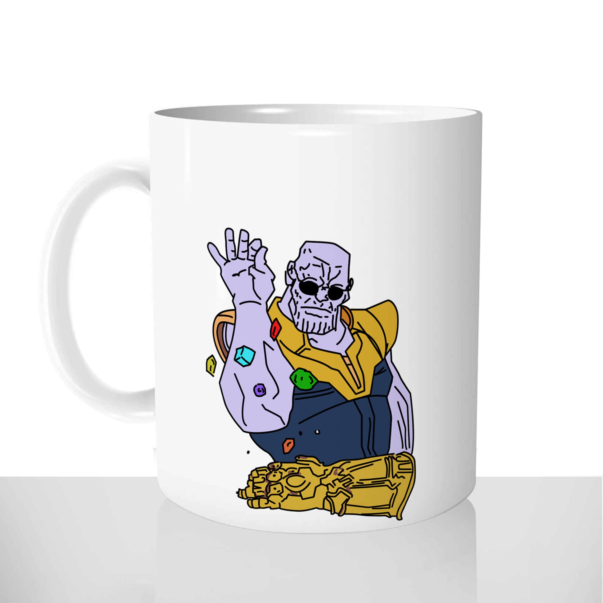 mug classique en céramique 11oz personnalisé personnalisation photo héros thor gant diamants meme sel prenom personnalisable cadeau