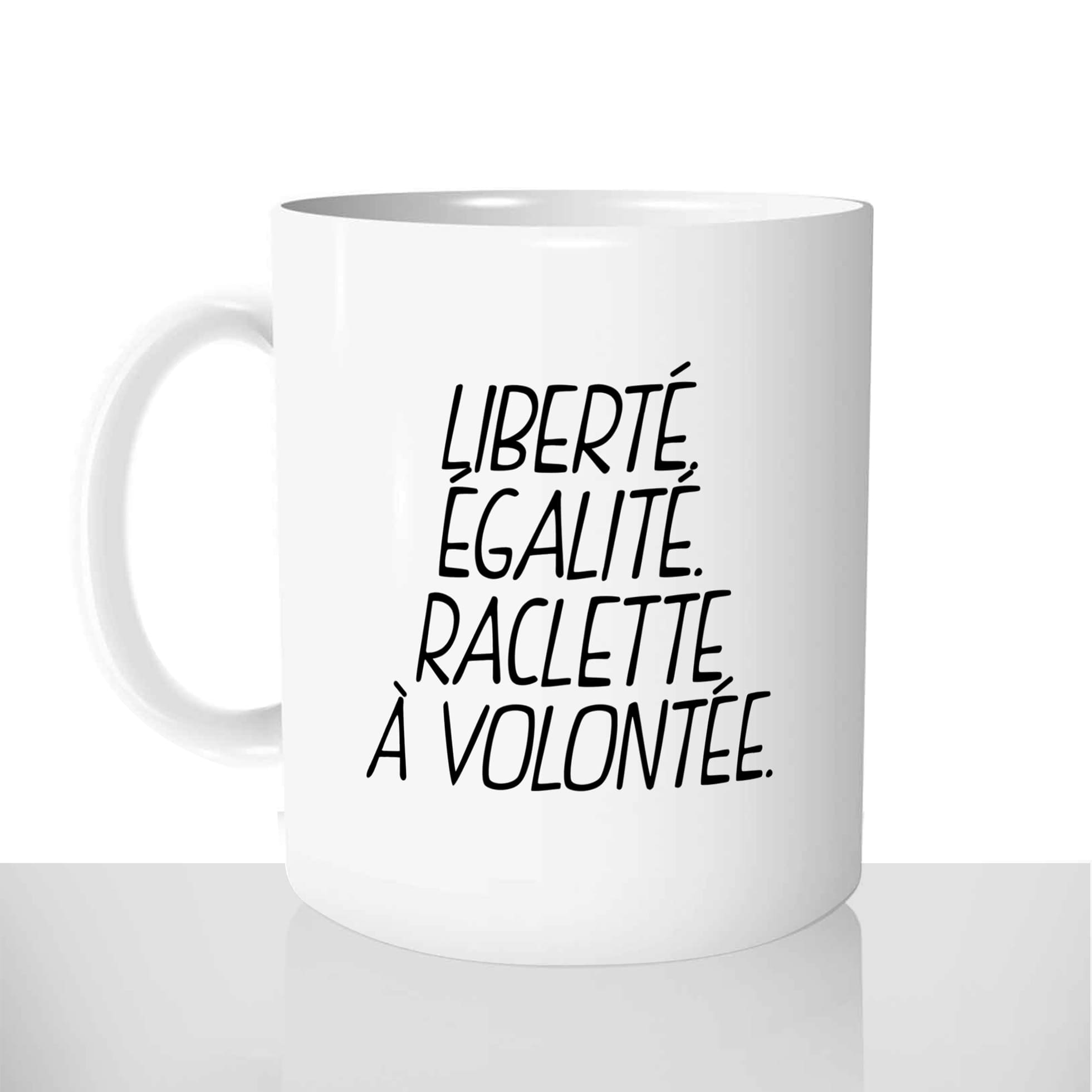 mug classique en céramique 11oz personnalisé personnalisation photo liberté egalité raclette a volonté personnalisable cadeau fromage france savoie
