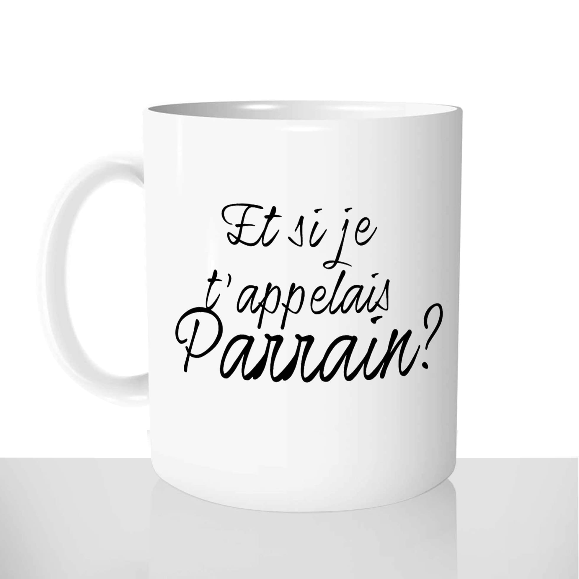 mug classique en céramique 11oz personnalisé personnalisation photo et si je tappelais parrain naissance grossesse personnalisable cadeau