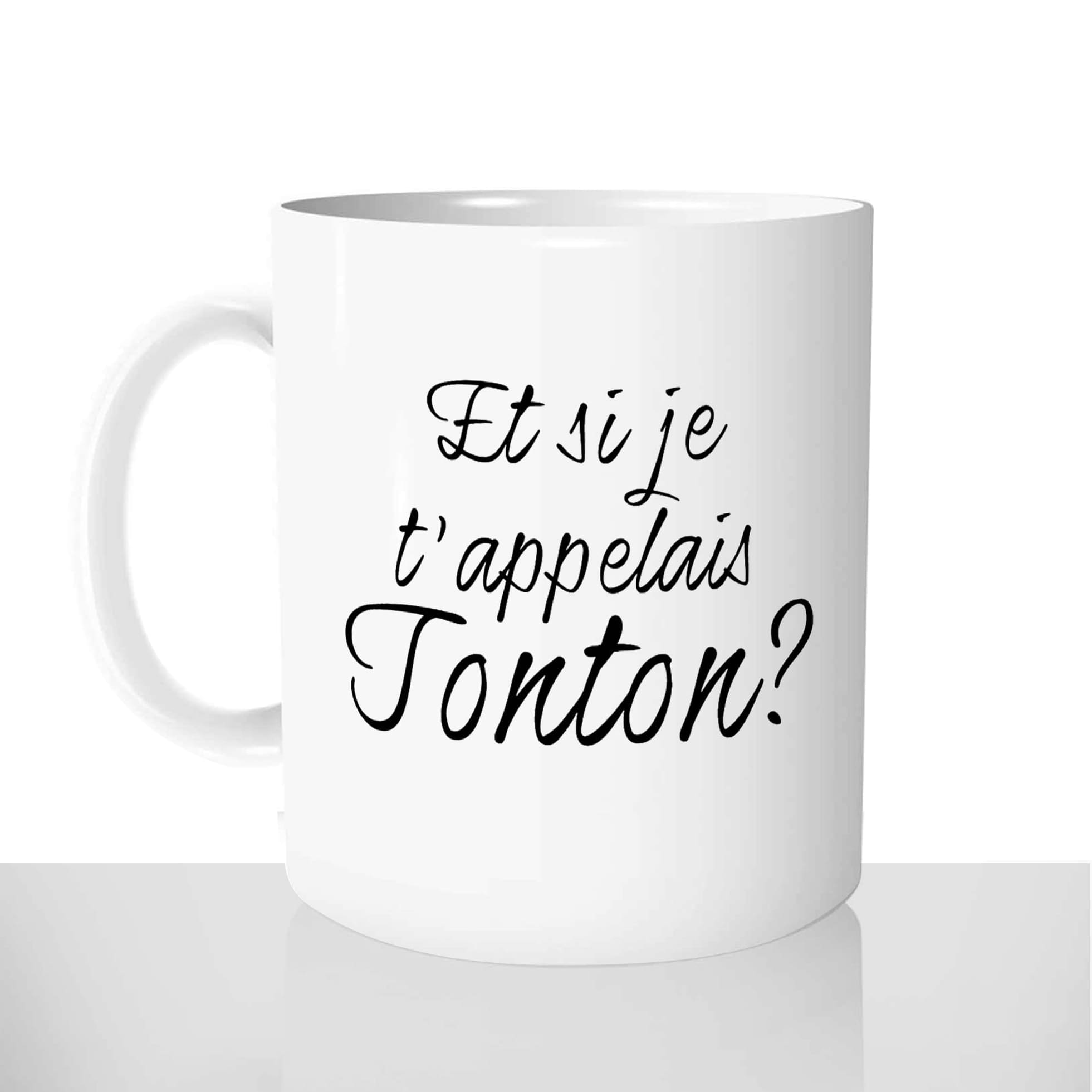 mug classique en céramique 11oz personnalisé personnalisation photo et si je tappelais tonton naissance grossesse personnalisable cadeau