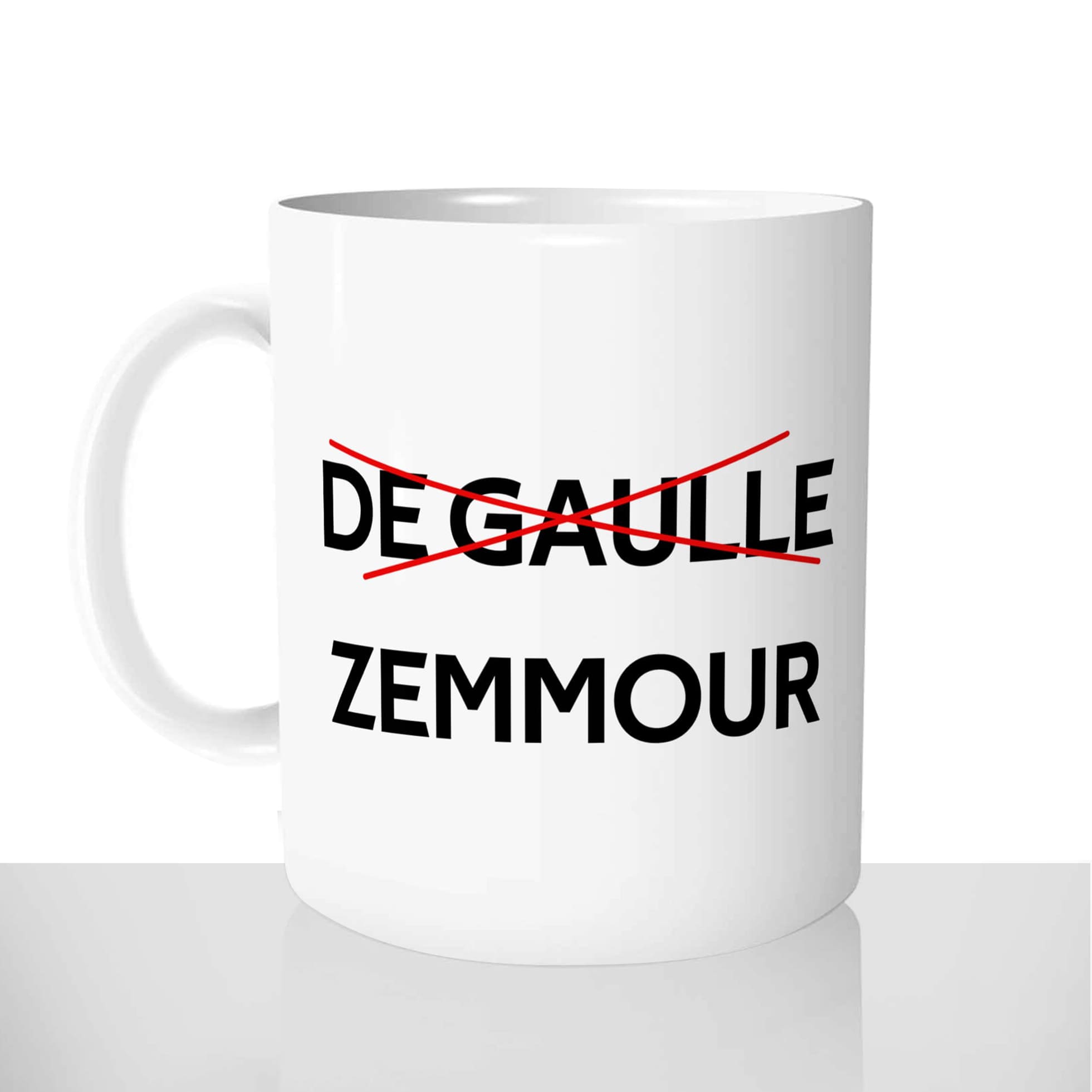 mug classique en céramique 11oz personnalisé personnalisation photo de gaulle eric zemmour election 2022 personnalisable cadeau