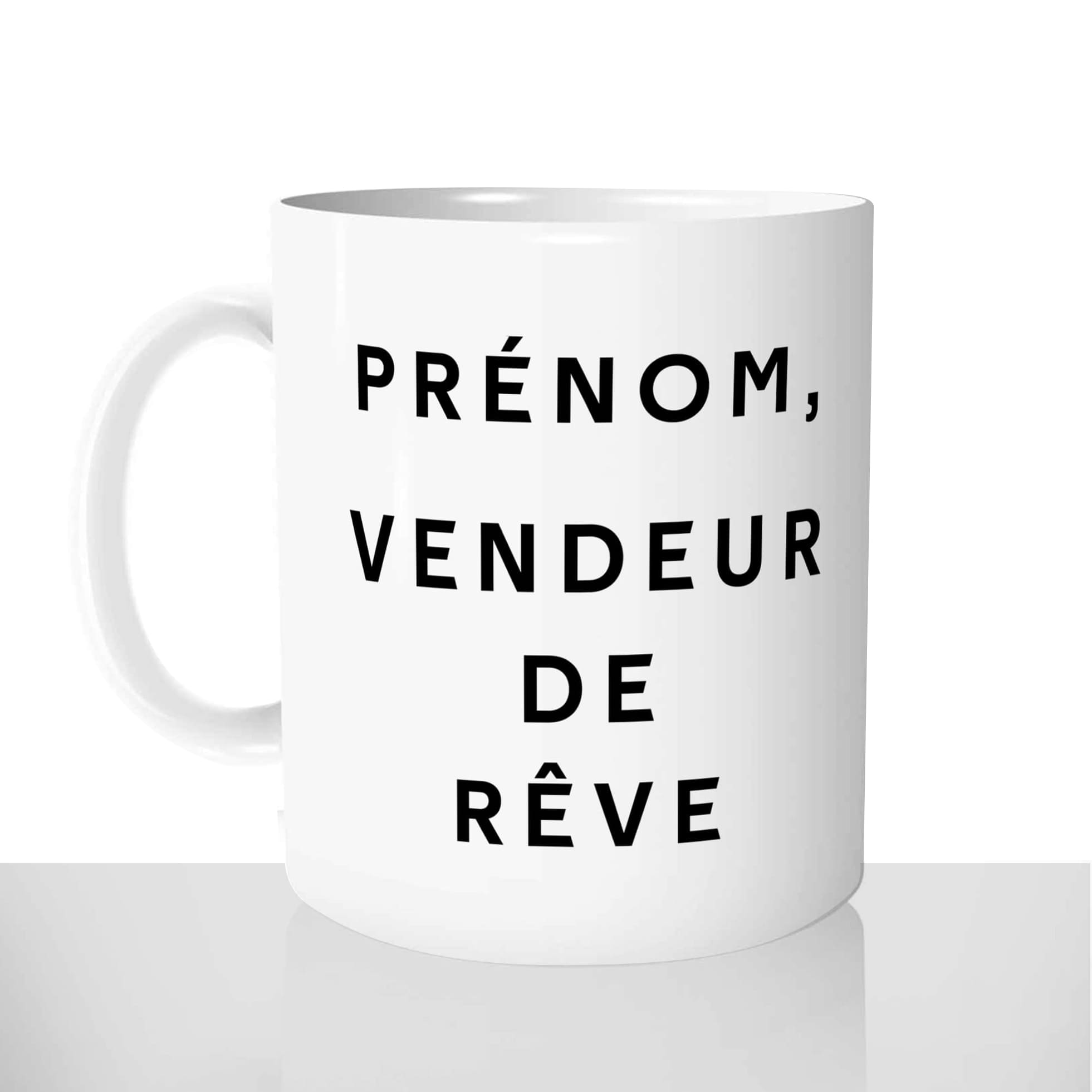 mug classique en céramique 11oz personnalisé personnalisation photo homme vendeur de reve prenom personnalisable cadeau
