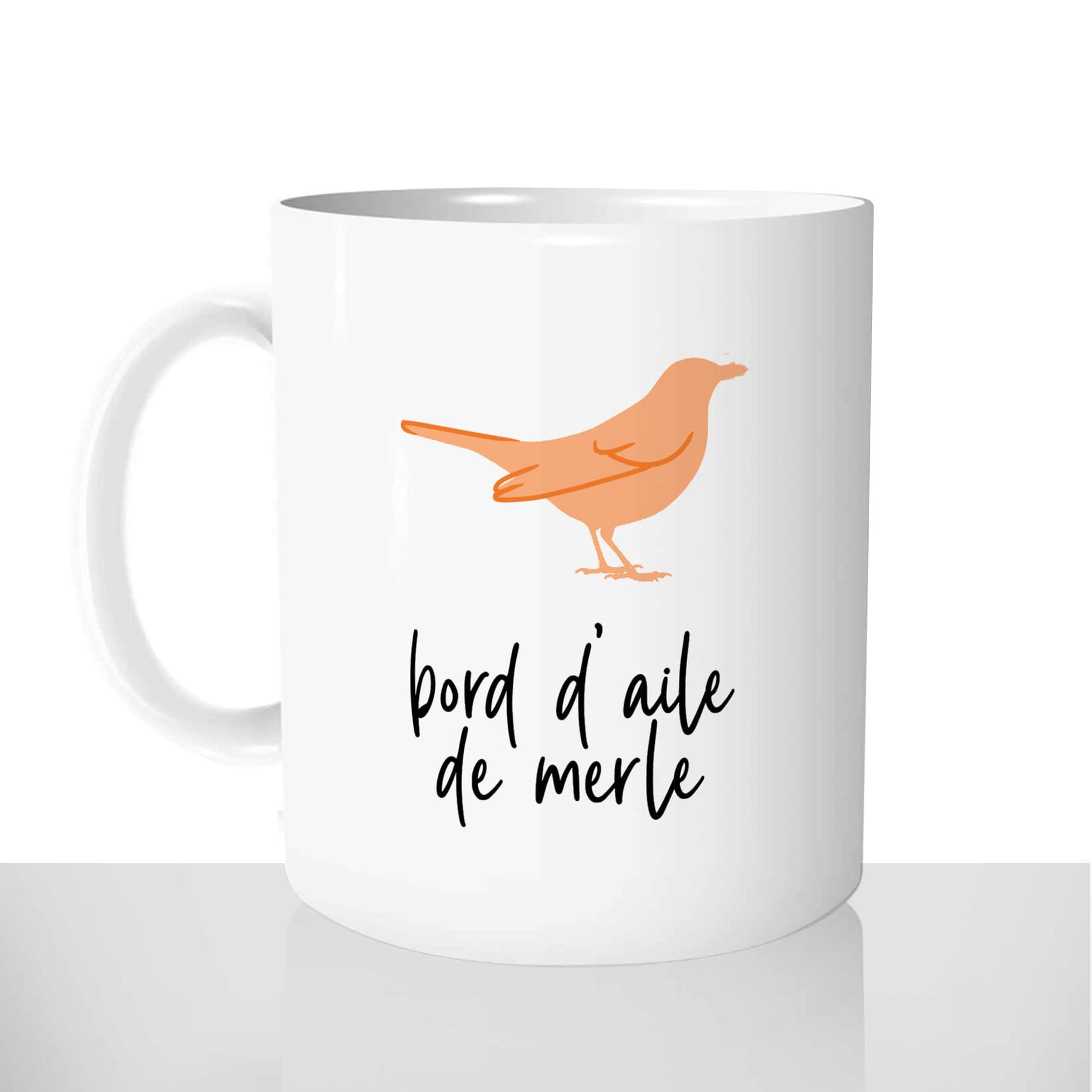 mug classique en céramique 11oz personnalisé personnalisation photo bord daile de merle nom doiseau bordel de merde personnalisable cadeau