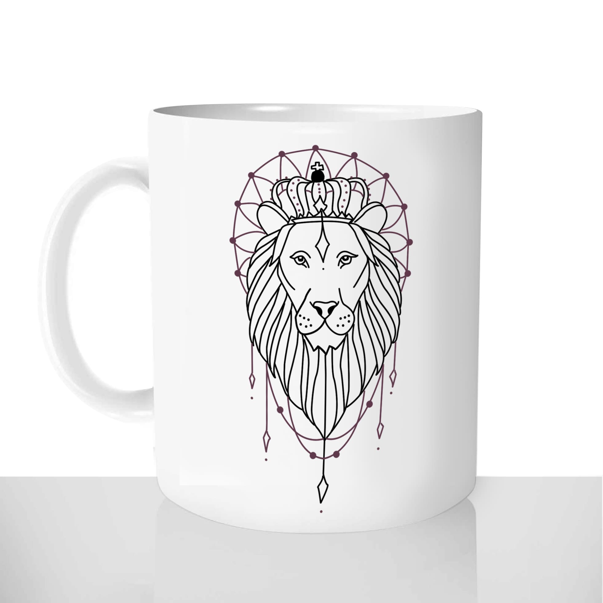 mug classique en céramique 11oz personnalisé personnalisation photo lion dessin de tatouage personnalisable