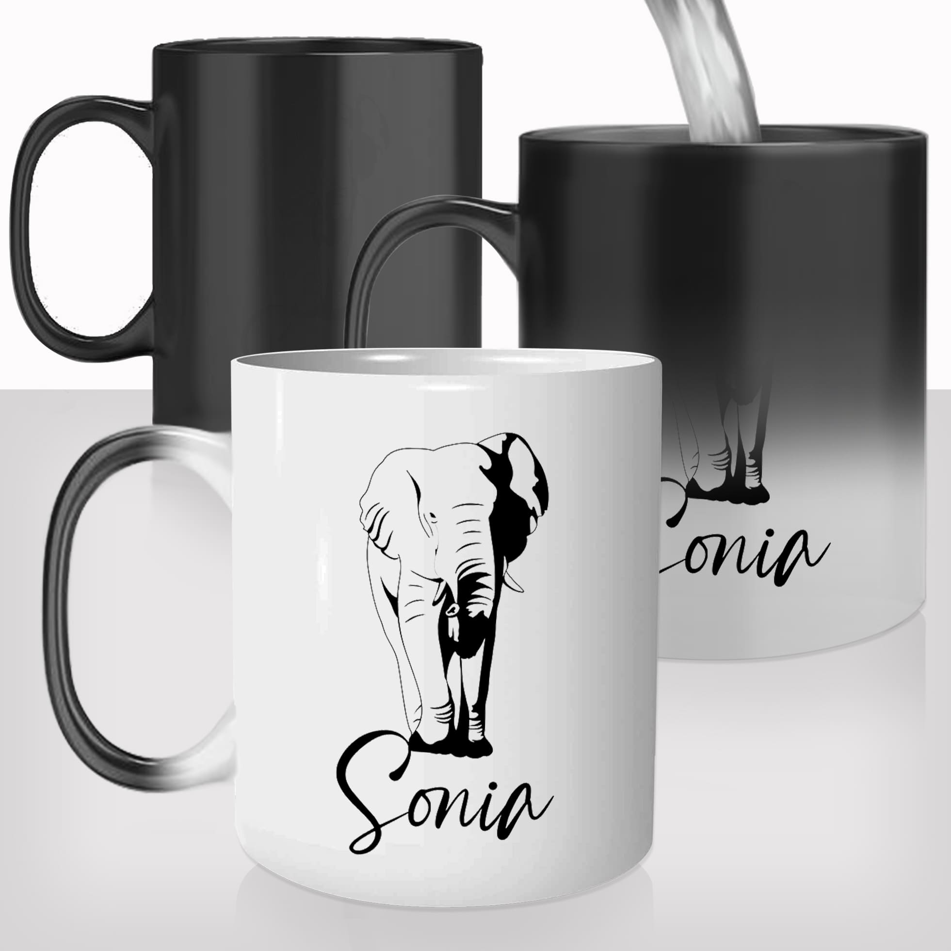 Mug tasse céramique personnalisable prénom - éléphant 002 - Un