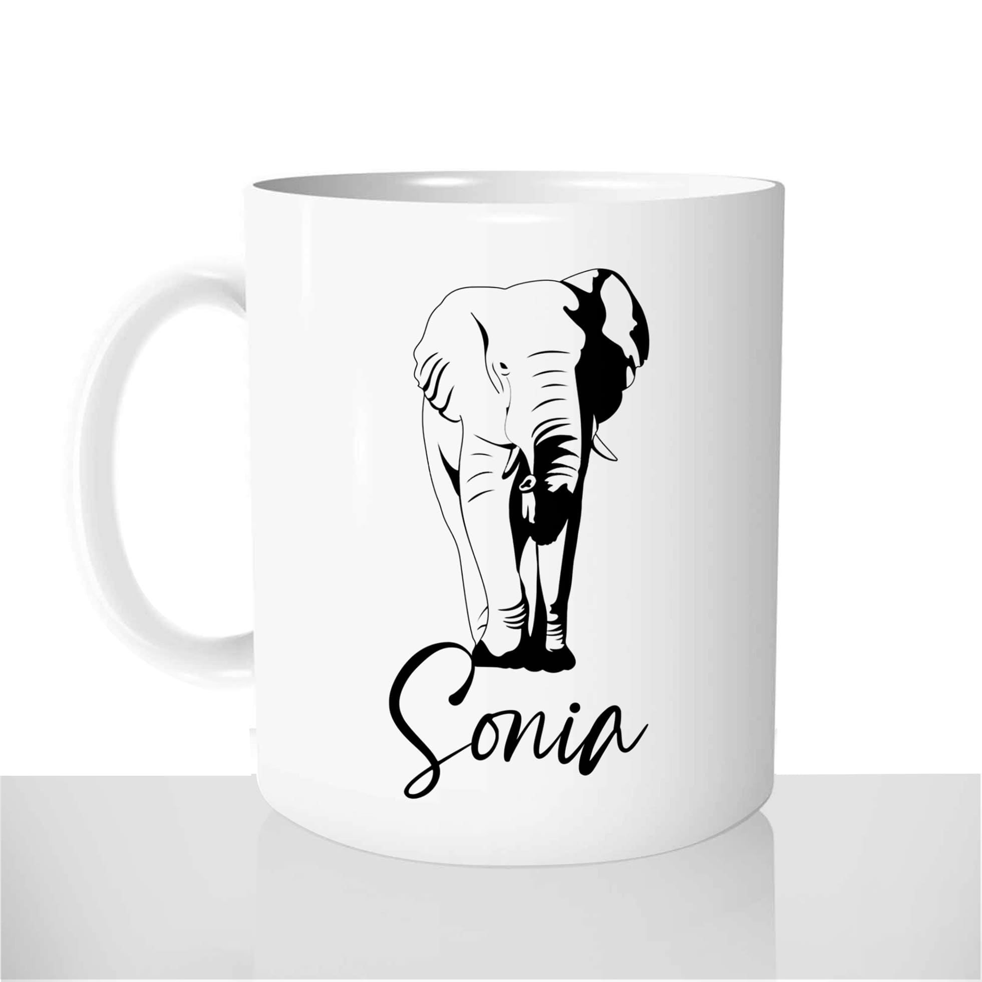 mug-blanc-brillant-personnalisé-animal-de-la-savanne-fan-éléphant-prenom-personnalisé-fun-idée-cadeau-original