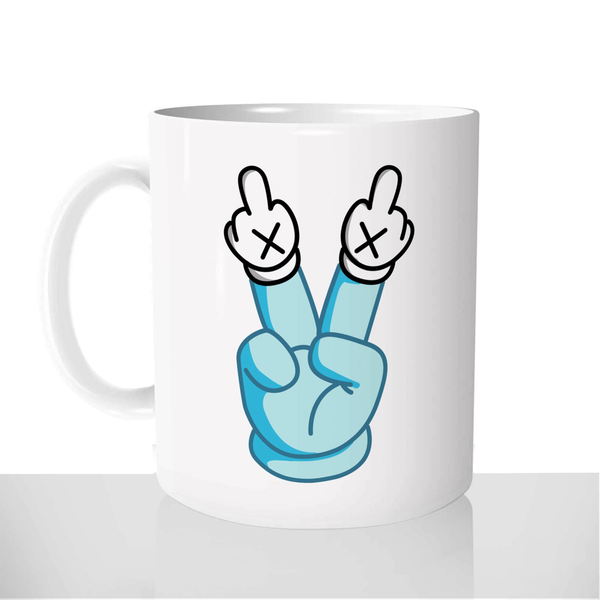 mug-tasse-blanc-brillant-personnalisé-double-fuck-peace-main-dessin-drole-idée-cadeau-original-personnalisable-francais