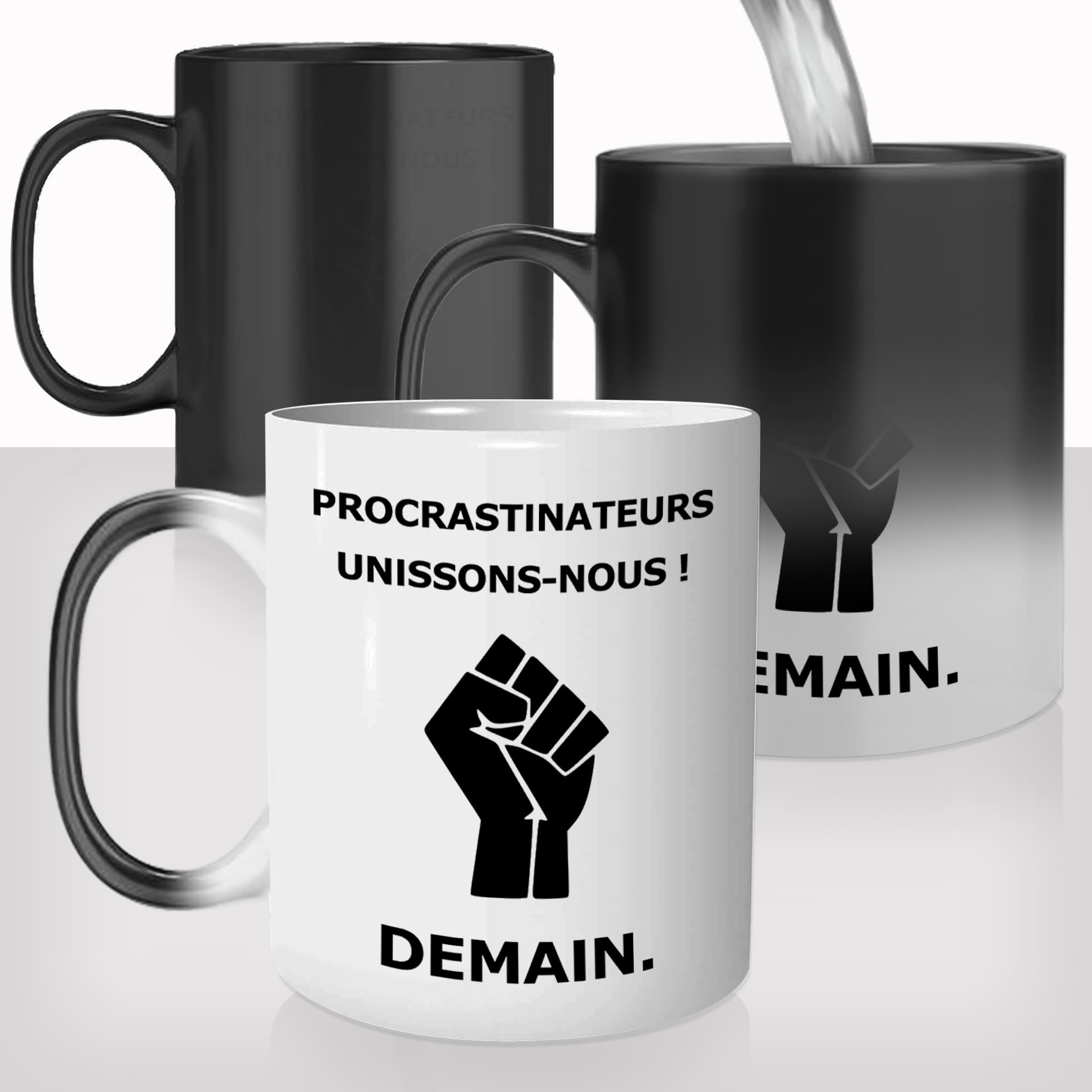 mug-tasse-magique-thermoréactif-thermo-personnalisé-procrastiner-unissons-nous-greve-demain-flemme-personnalisable-cadeau-original-francais