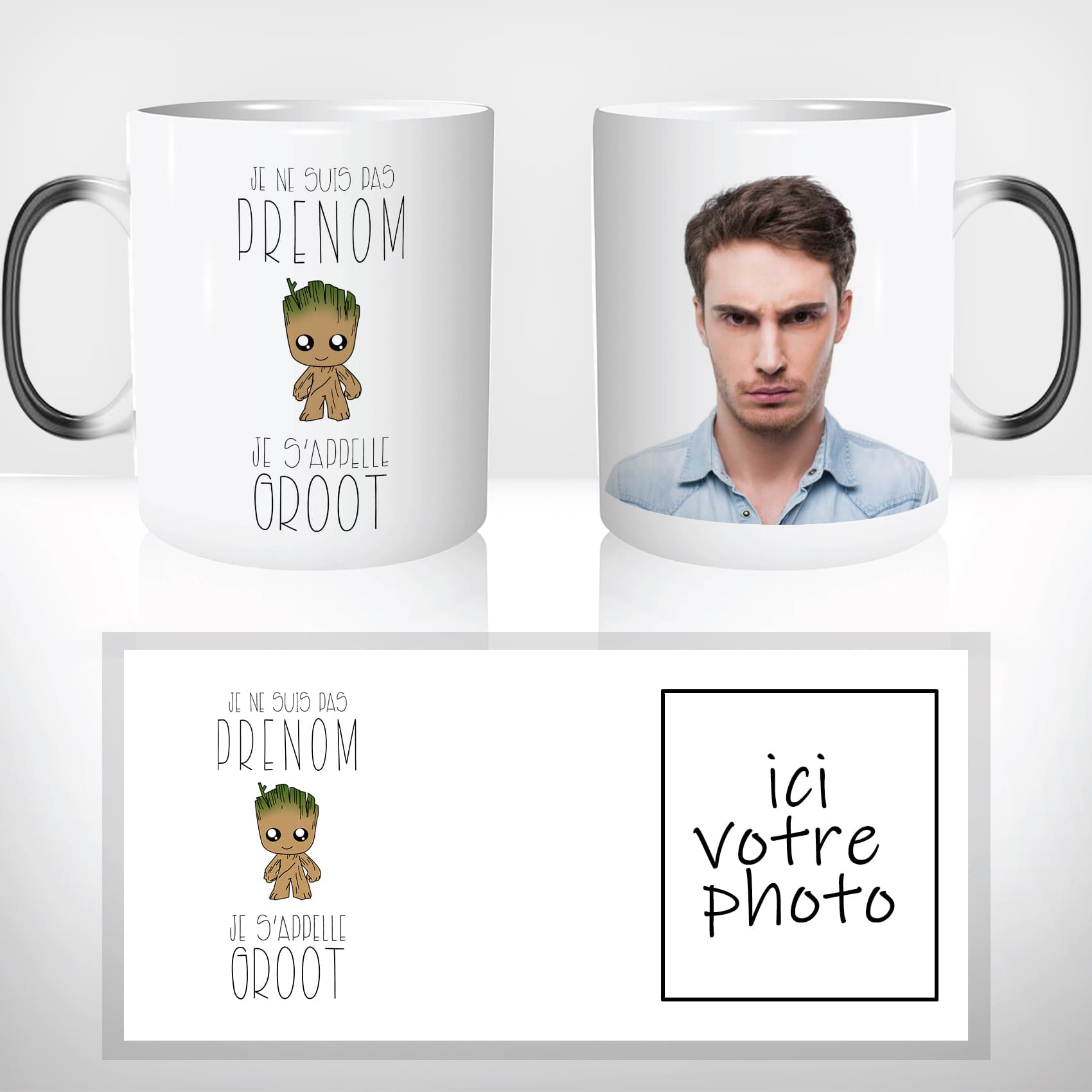 Mug Magique J'peux pas Je s'appelle Groot, Tasse Humour