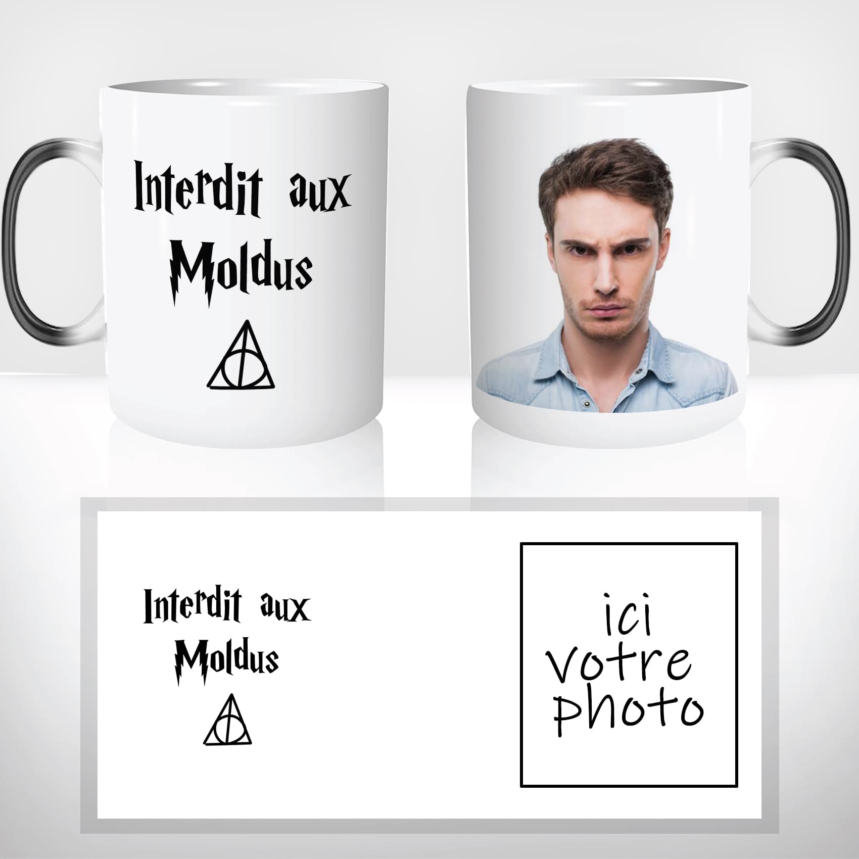 Mug Magique Interdit aux Moldus - Tasse Photo Personnalisable
