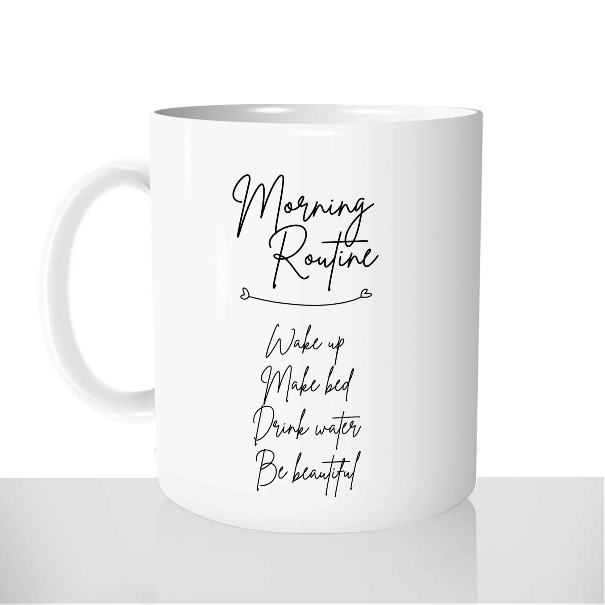mug - blanc-brillant-personnalisé-pas-cher-morning-routine-femme-beautiful-cute-fitgirl-personnalisé-fun-idée-cadeau-original