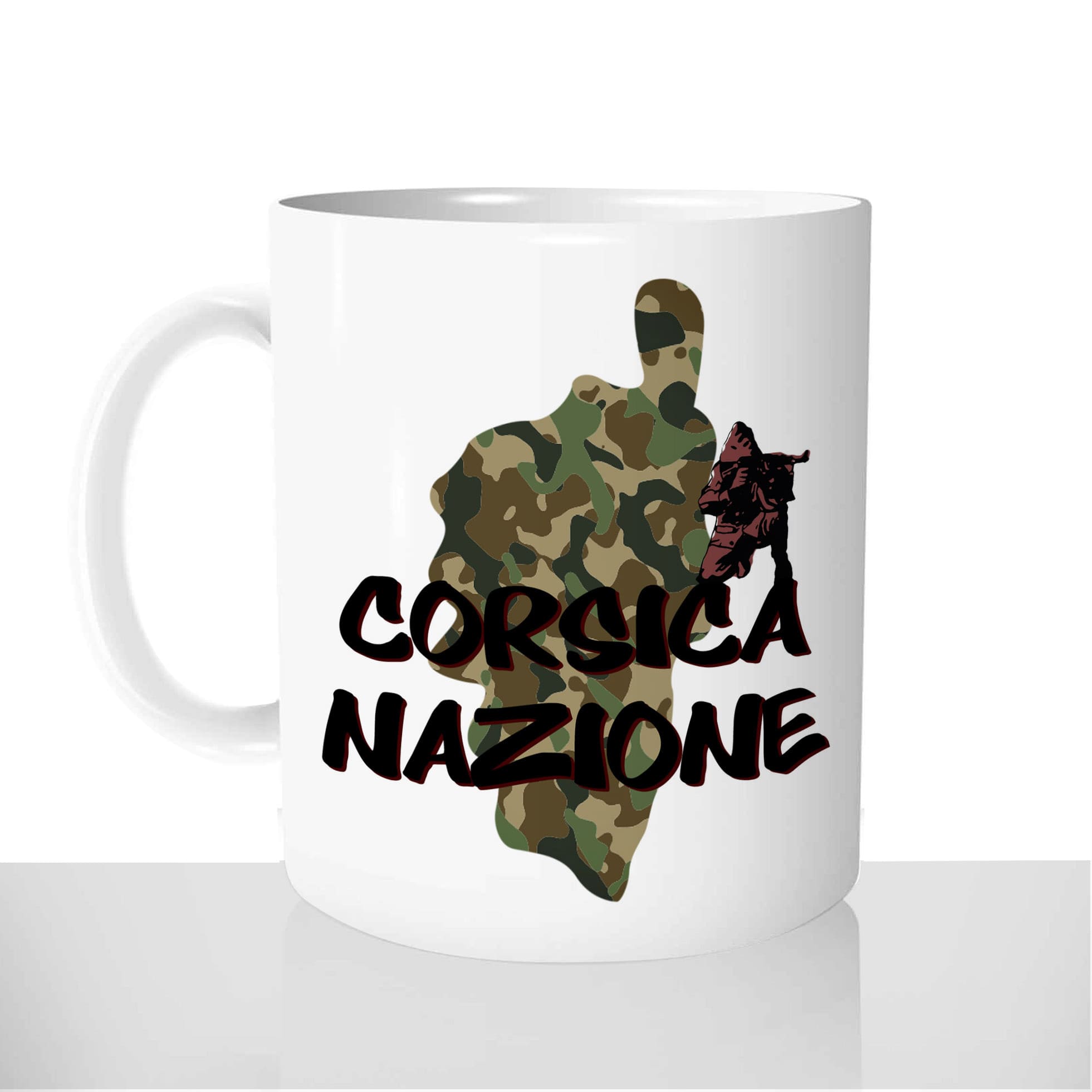 mug-blanc-céramique-11oz-france-mugs-surprise-pas-cher-corsica-nazione-corse-chasseur-ribellu-fusil-rebel