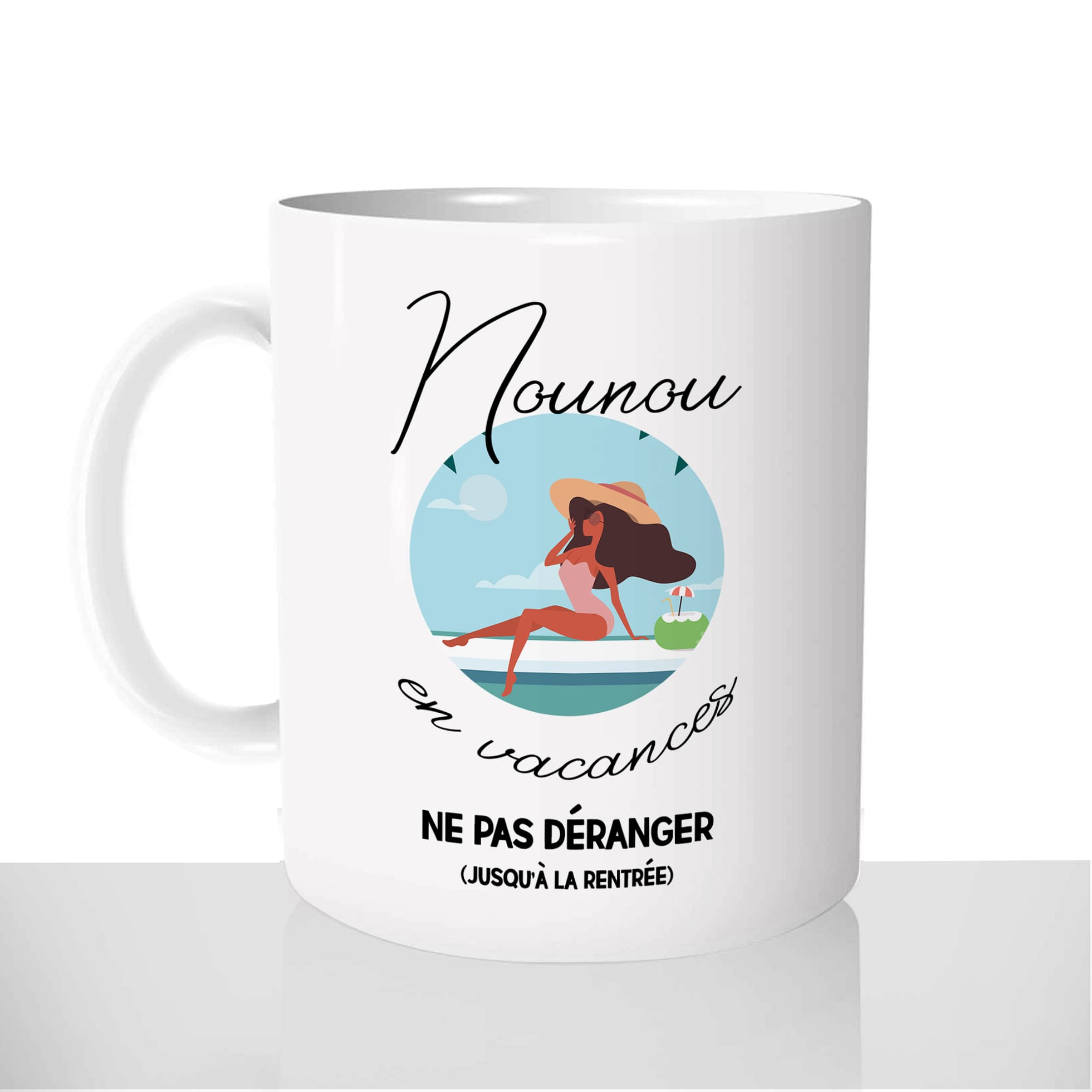mug-blanc-céramique-11oz-france-mugs-surprise-pas-cher-nounou-en-vacances-ne-pas-déranger-nourisse-garderie