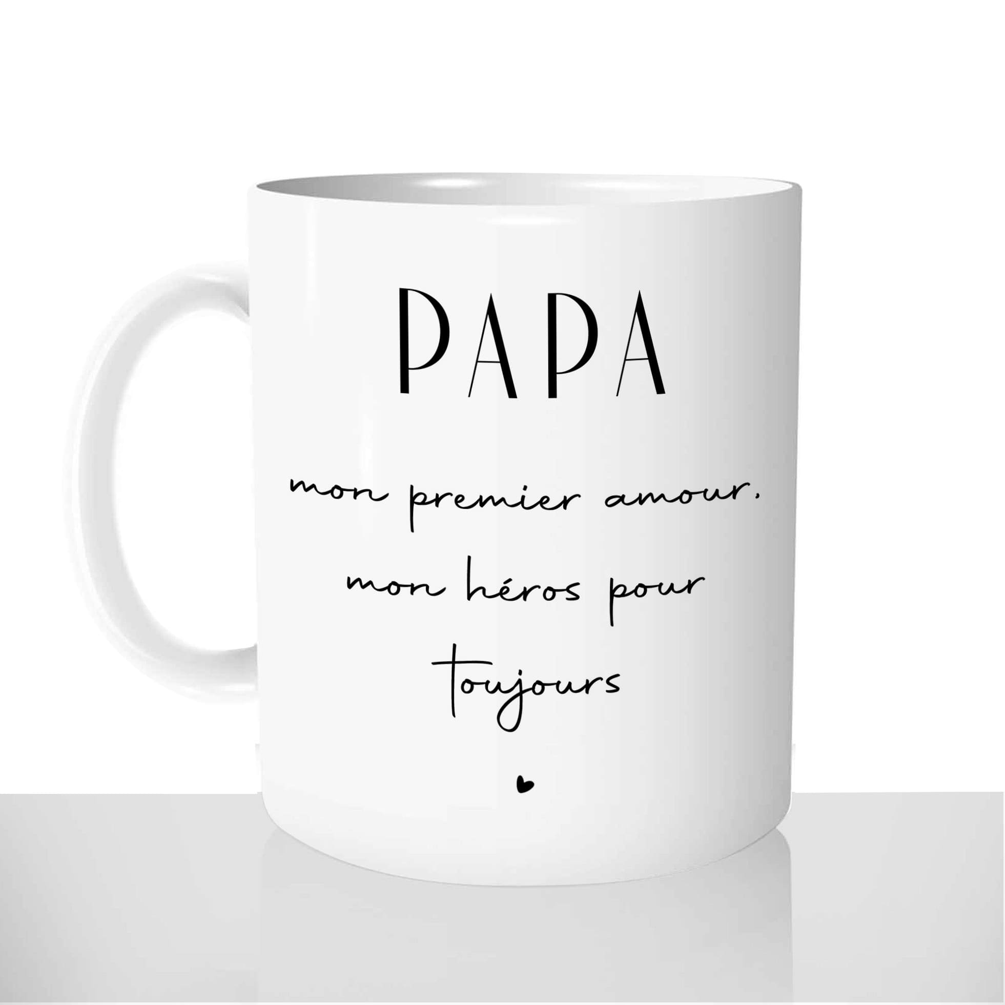 mug-blanc-céramique-11oz-france-mugs-surprise-pas-cher-papa-premier-amour-héro-pour-toujours-fete-des-peres