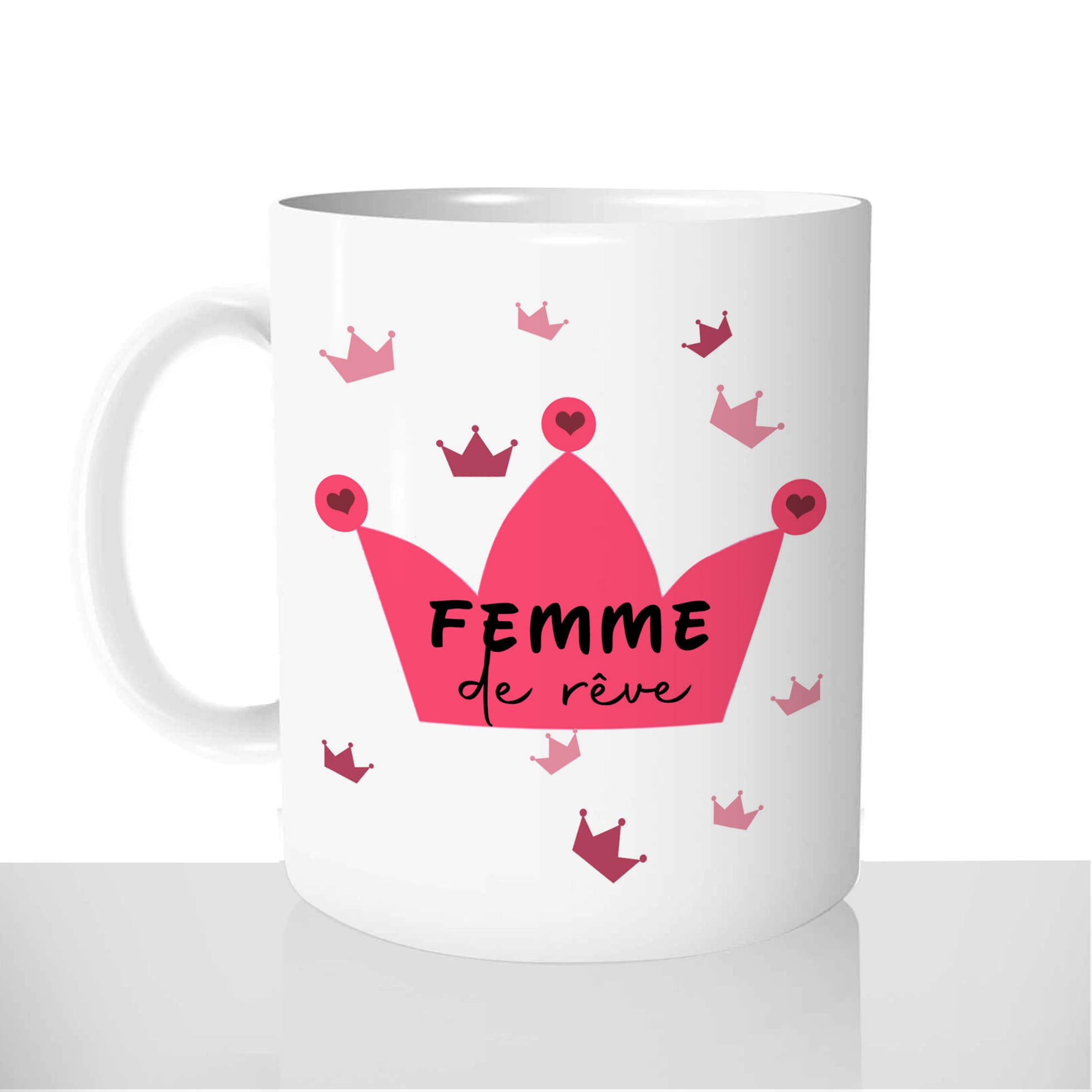 mug-blanc-céramique-11oz-france-mugs-surprise-pas-cher-femme-de-rêve-princesse-couronne-prénom-personnalisable