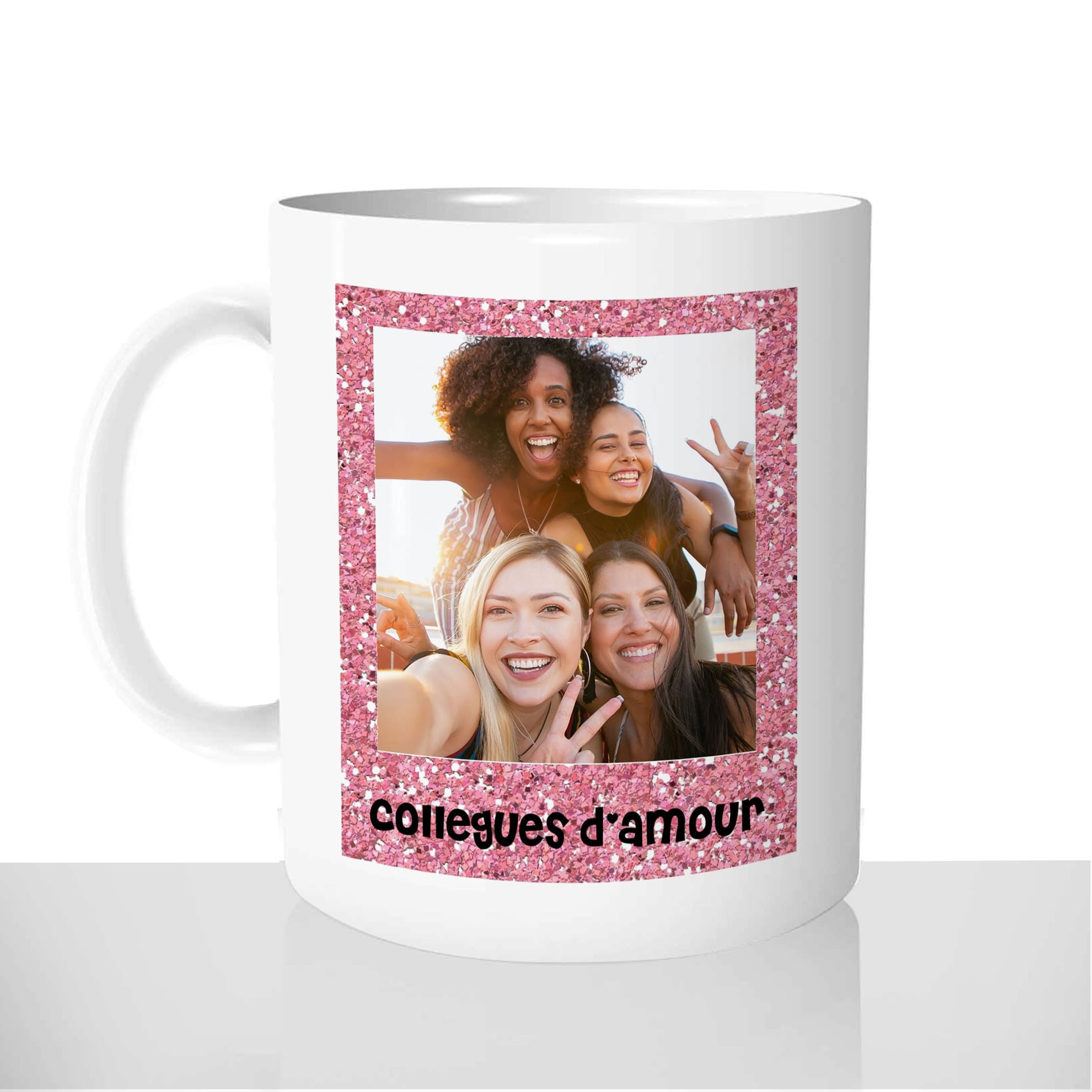 mug-blanc-céramique-11oz-france-mugs-surprise-pas-cher-polaroide-a-paillettes-photo-et-texte-personnalisable-femme-girly-brillant-amies