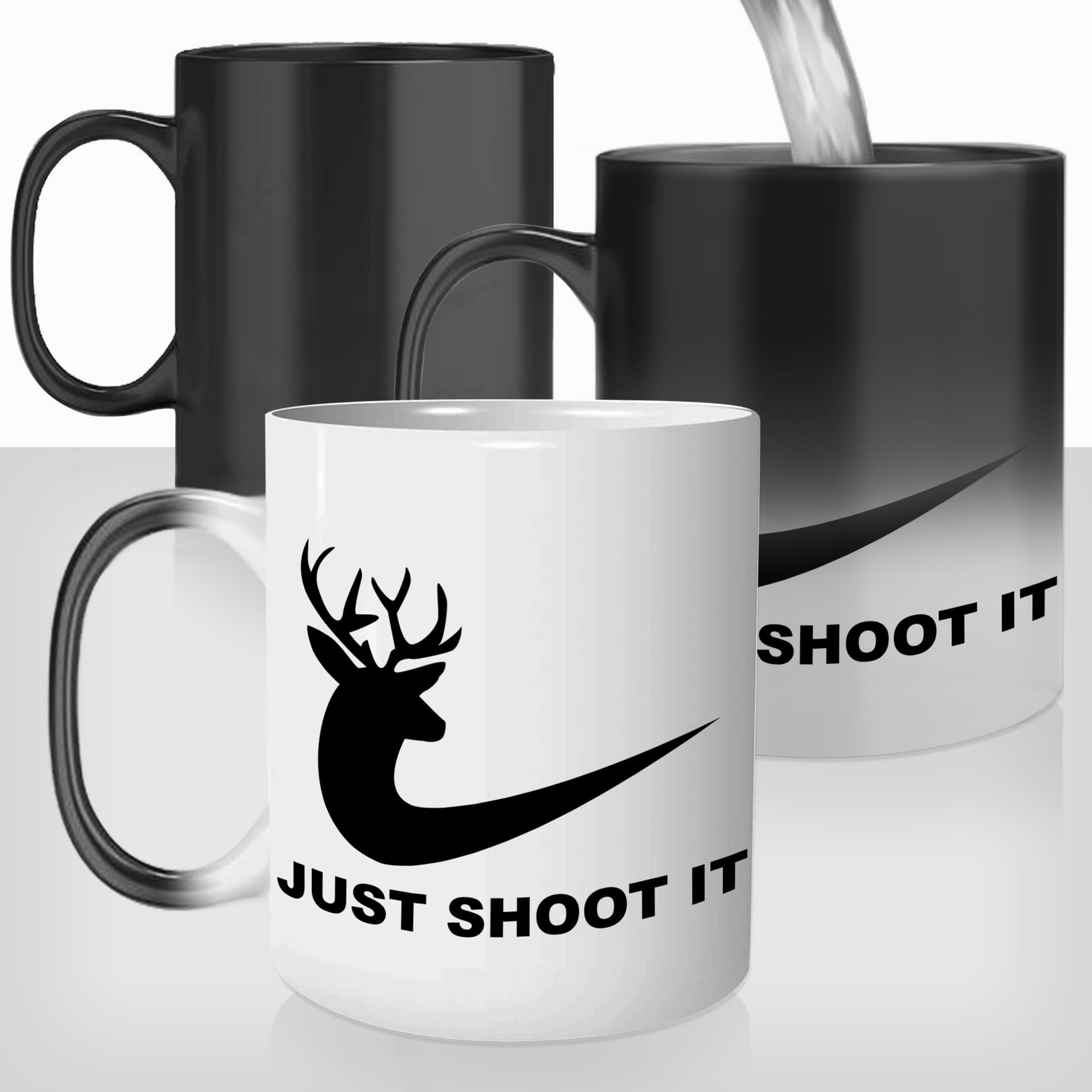 mug-magique-personnalisable-thermoreactif-tasse-thermique-chasseur-just-shoot-it-sport-humour-chasse-biche-cerf-fun-idée-cadeau-original
