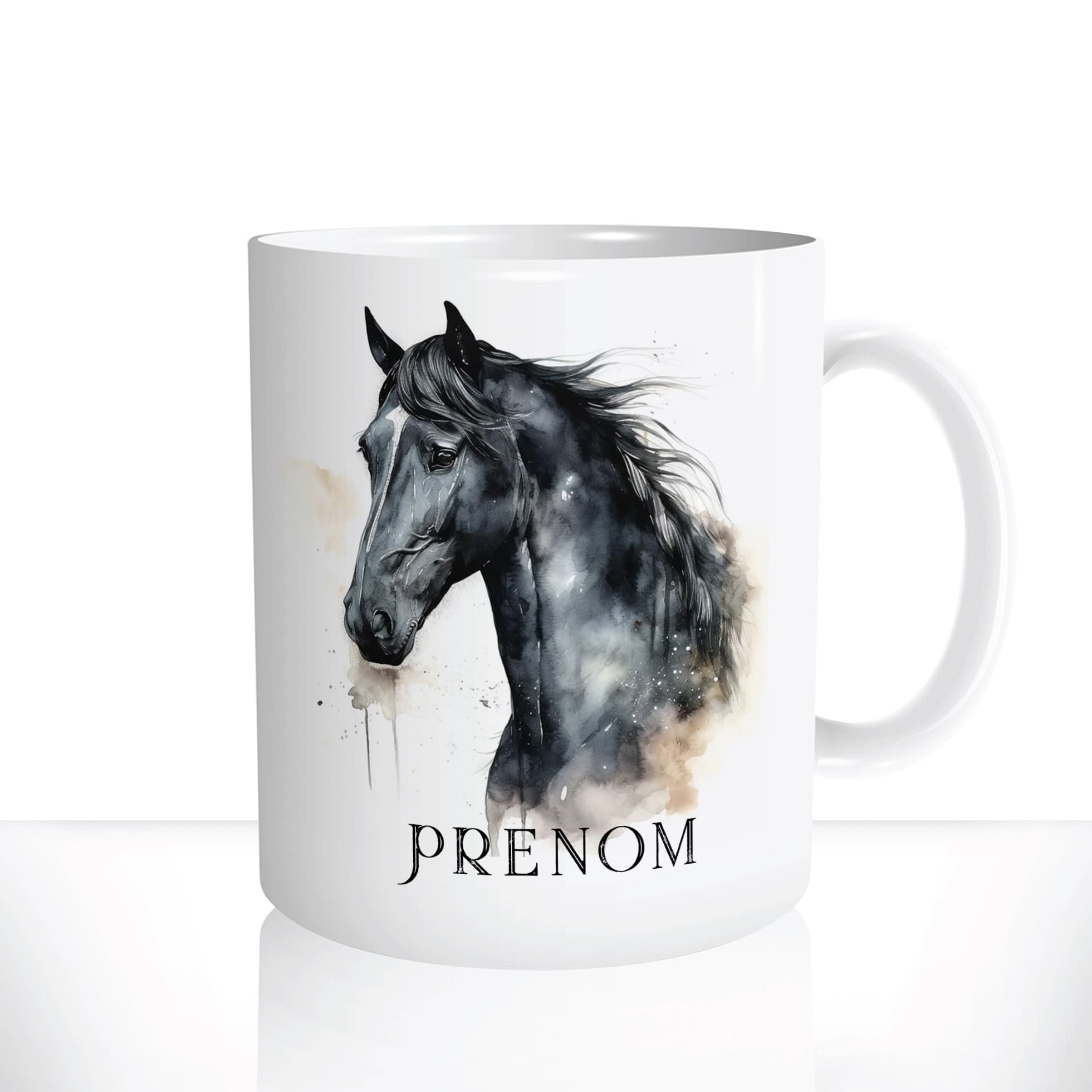 mug-tasse-Blanche-céramique-cheval-noir-chevaux-étalon-black-stallion-prenom-personnalisable-cavalier2