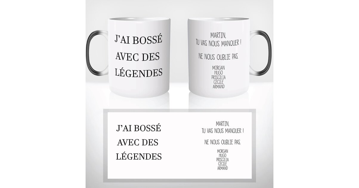 Cupdarling® Mug Collègue Personnalisé avec Nom - Pas Touche ! - Tasse Humour - Cadeau Collègue de Travail Homme et Femme Bureau - 330ml en Céramique