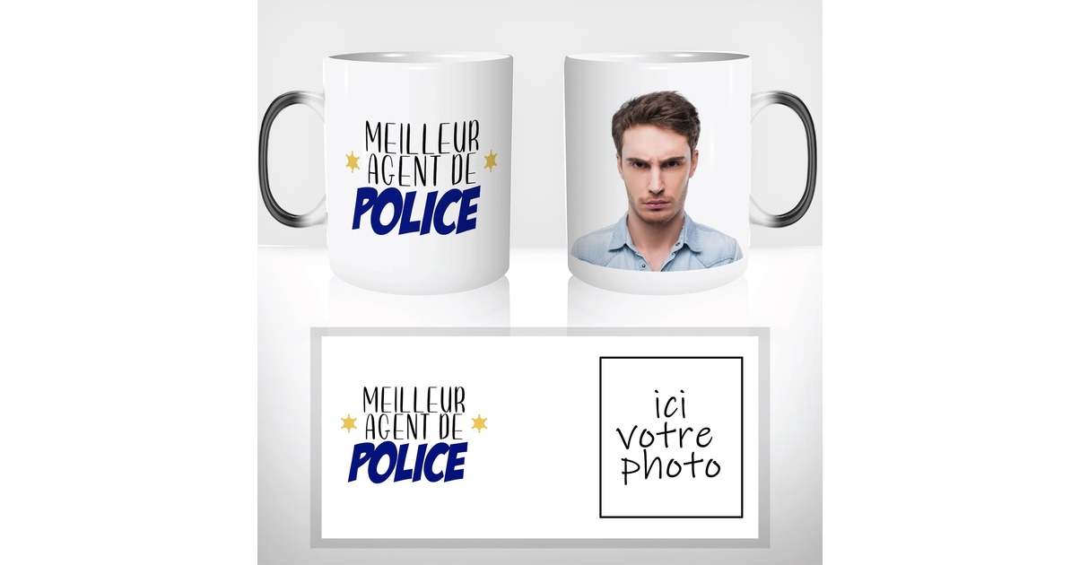 Mug - Meilleur Commissaire De Police - Céramique - Imprimé Recto/Verso - 325 Ml - Résistant Lave-vaisselle - Maison