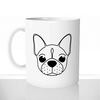 mug classique en céramique 11oz personnalisé personnalisable photo animal chien chiot tete bulldog francais race nain offrir cadeau chou