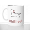 mug classique en céramique 11oz personnalisé personnalisable photo dessin mignon animal chien chill out zen relax yoga bulldog offrir cadeau stylé