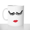 mug classique en céramique 11oz personnalisé personnalisation photo femme dessin cils mascara rouge a levres offrir cadeau chou