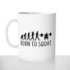 mug classique en céramique 11oz personnalisé personnalisation photo born to squat sport musculation offrir cadeau chou