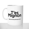 mug classique en céramique 11oz personnalisé personnalisation photo pour homme t'es mignon masi un peu con connard chou offrir cadeau