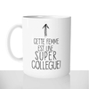 mug classique en céramique 11oz personnalisé personnalisation photo metier cette femme est une super collegue bureau personnalisable cadeau