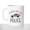 mug classique en céramique 11oz personnalisé personnalisation photo je peux pas j'ai police policiere femme voiture personnalisable cadeau